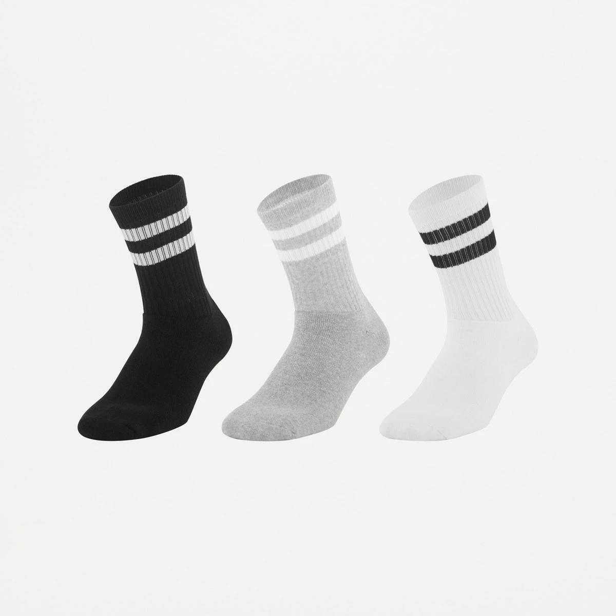 1 3 Pack Retro Stripe Rib Socks RETRO STRIPES, 1 of 3