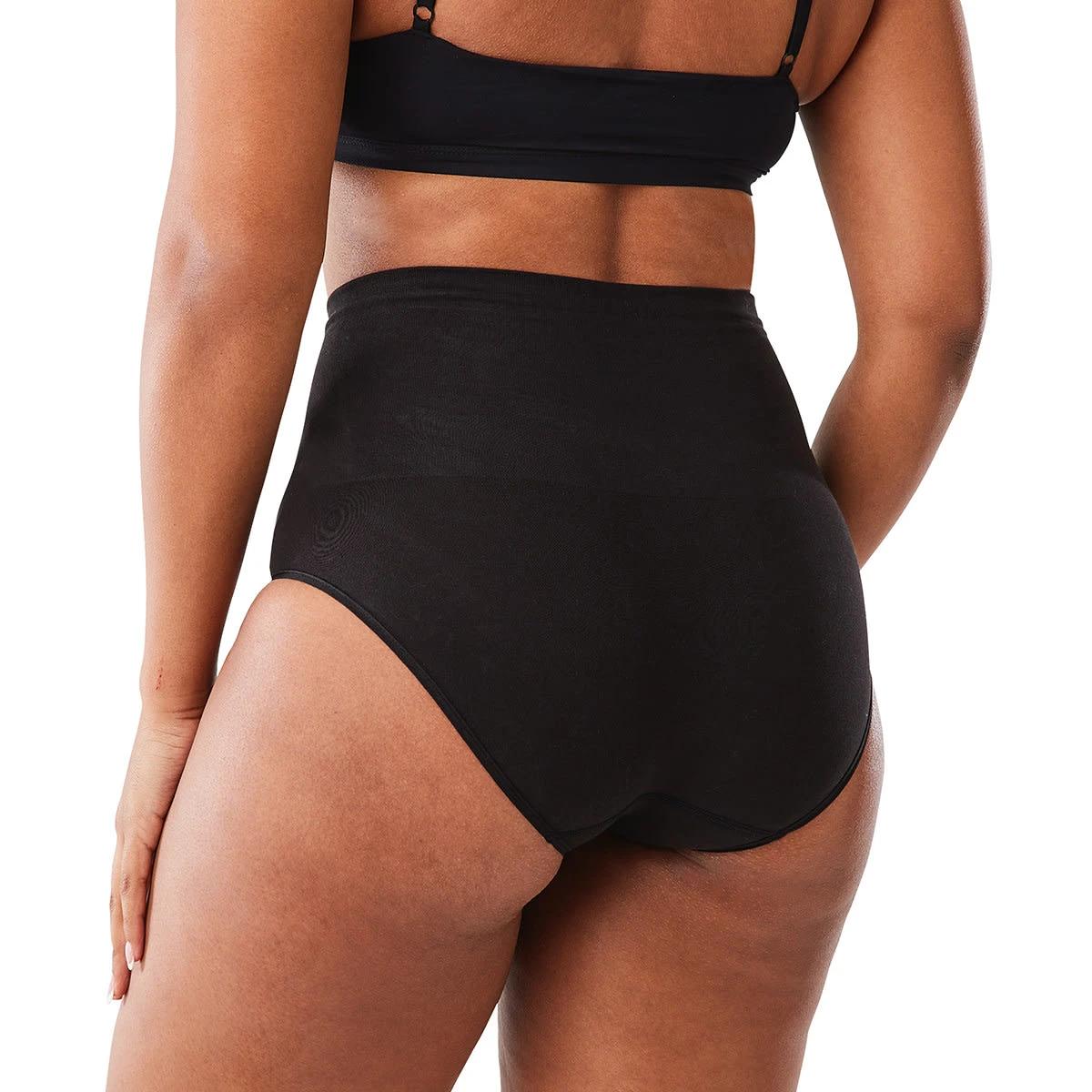 4 2 Pack Cotton Blend Seamfree Shaping Briefs BLACK, BEIGE, 4 of 6