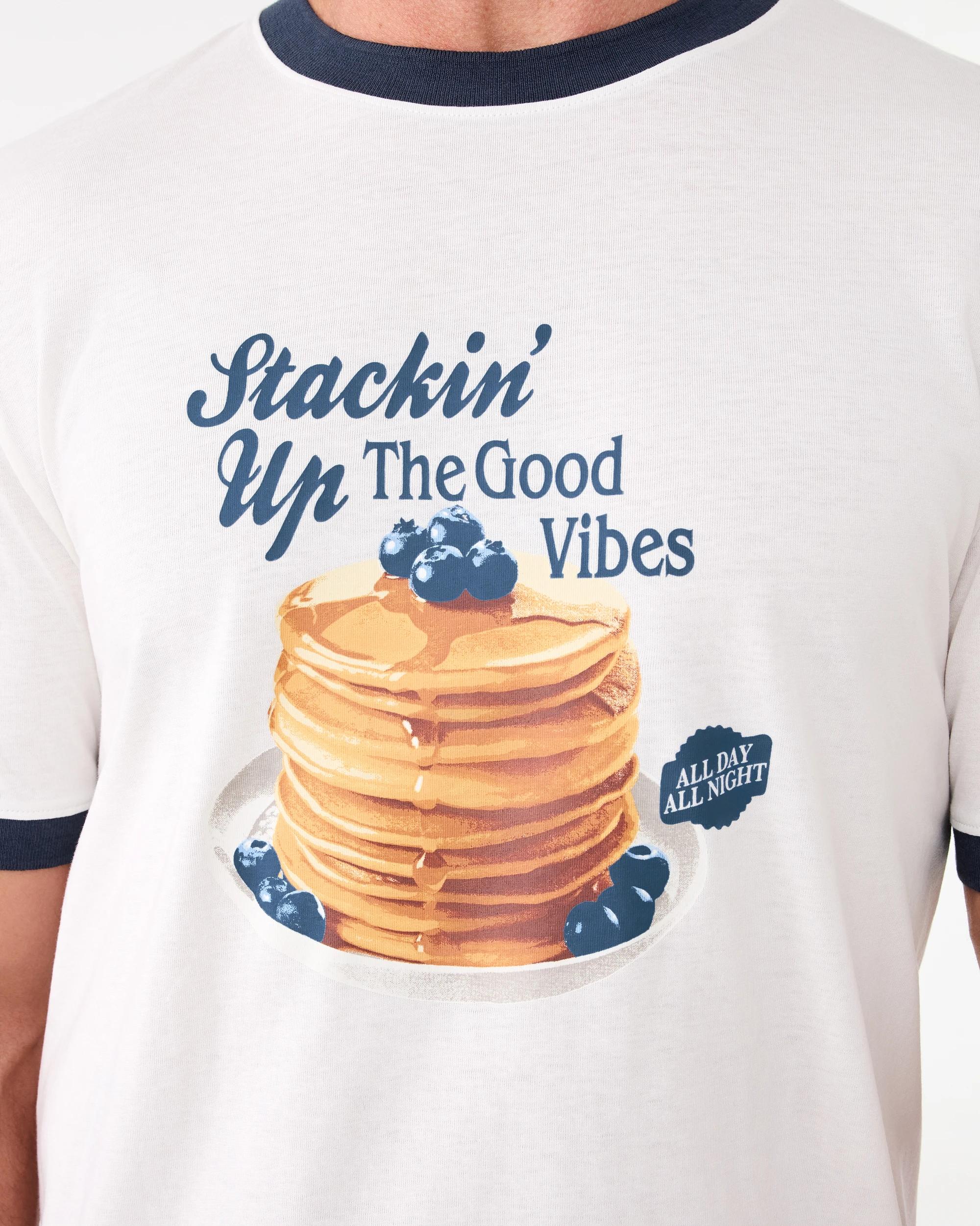 6 Short Sleeve Print Long Pants Pyjama Set Wht Pan, 6 of 8