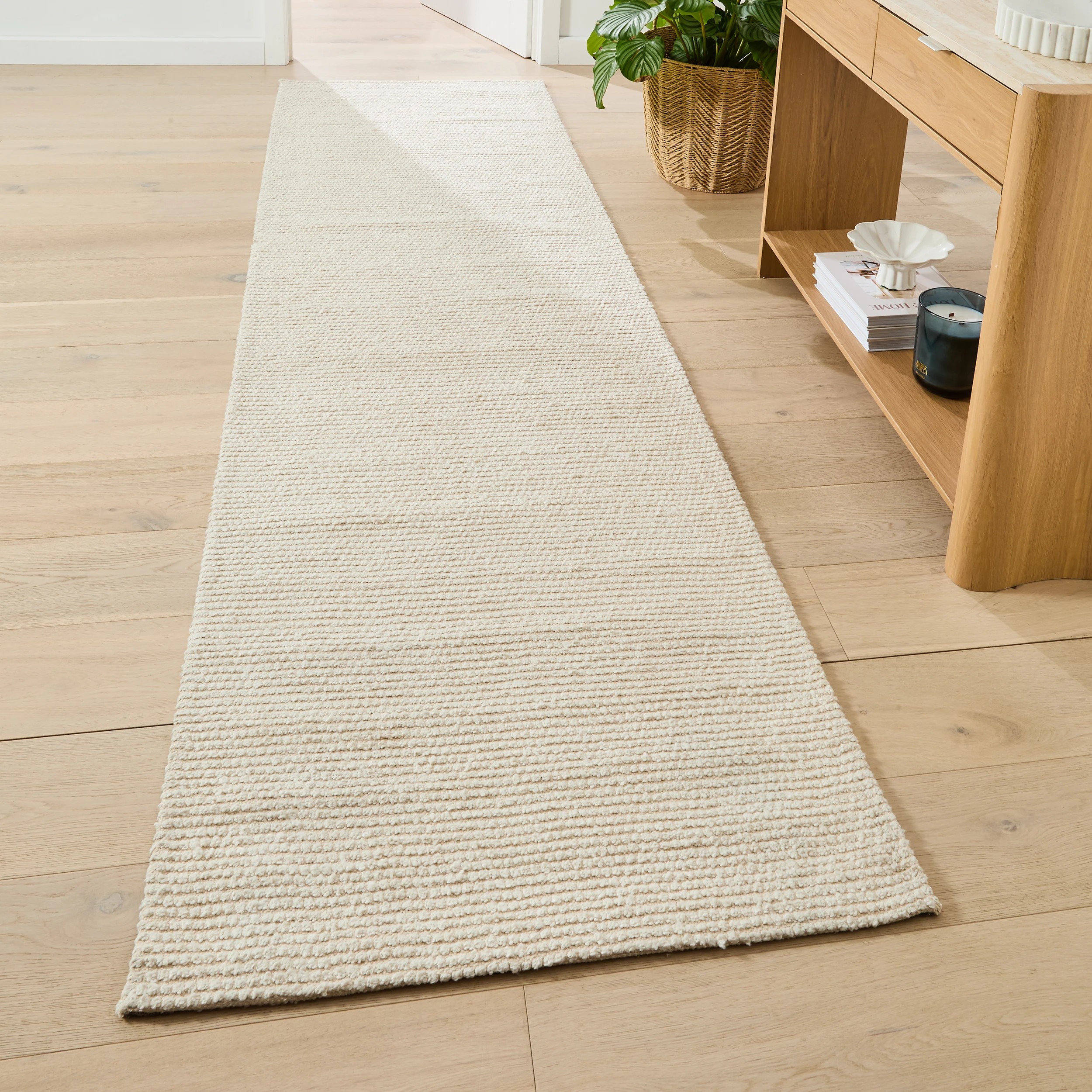 1 Mali Boucle Runner - Beige - 300cm x 80cm, 1 of 6