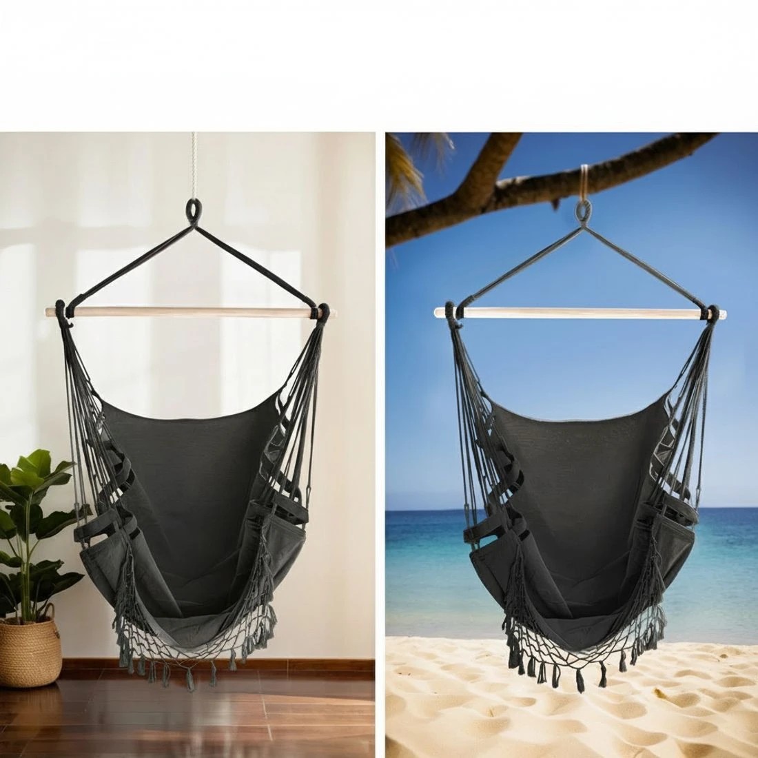 4 Gardeon Hammock Hanging Chair with Stand - - Multi, 4 of 6