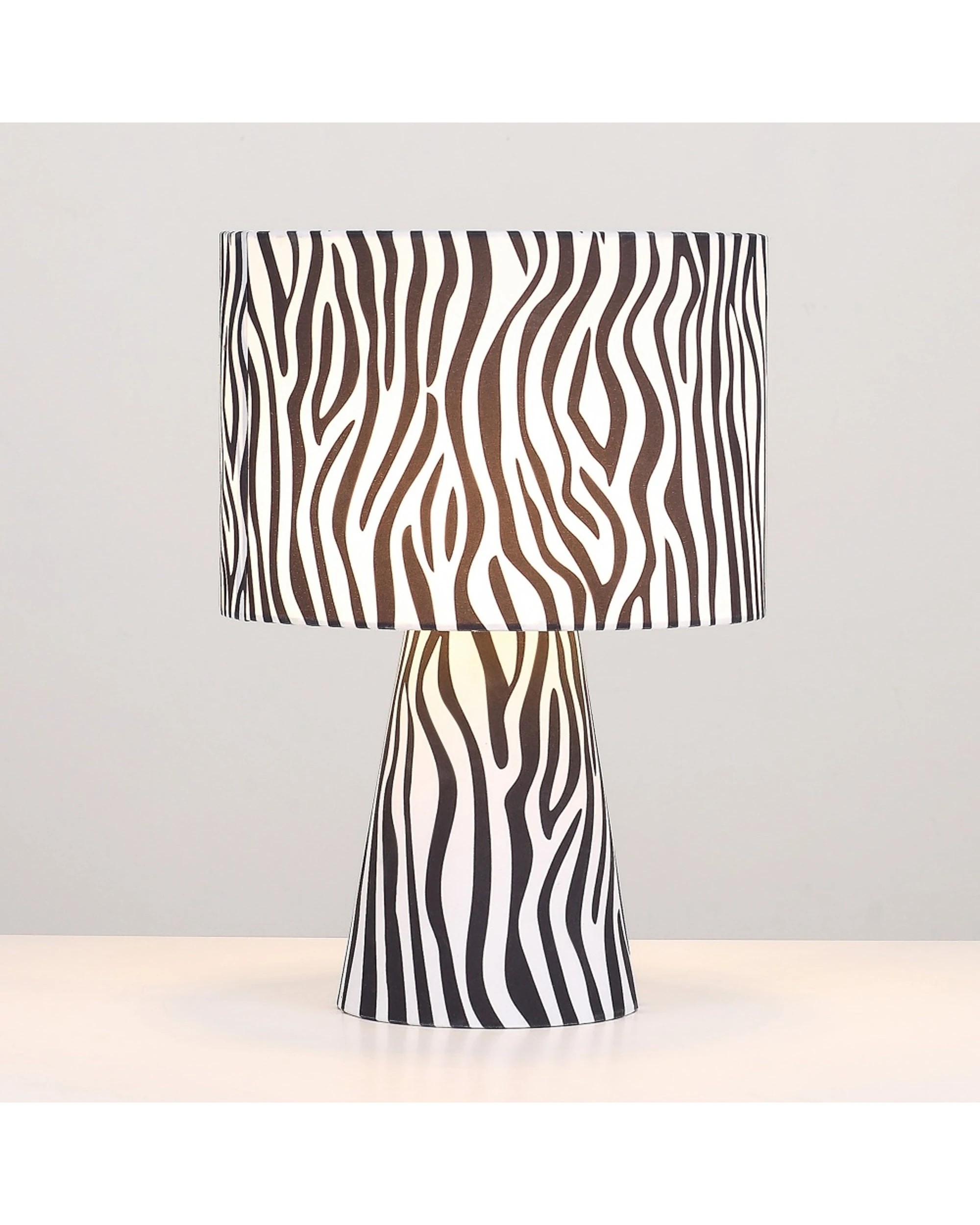 Lexi Lighting Momo Table Lamp Zebra Print Fabric Shade 41cm - Pattern ...