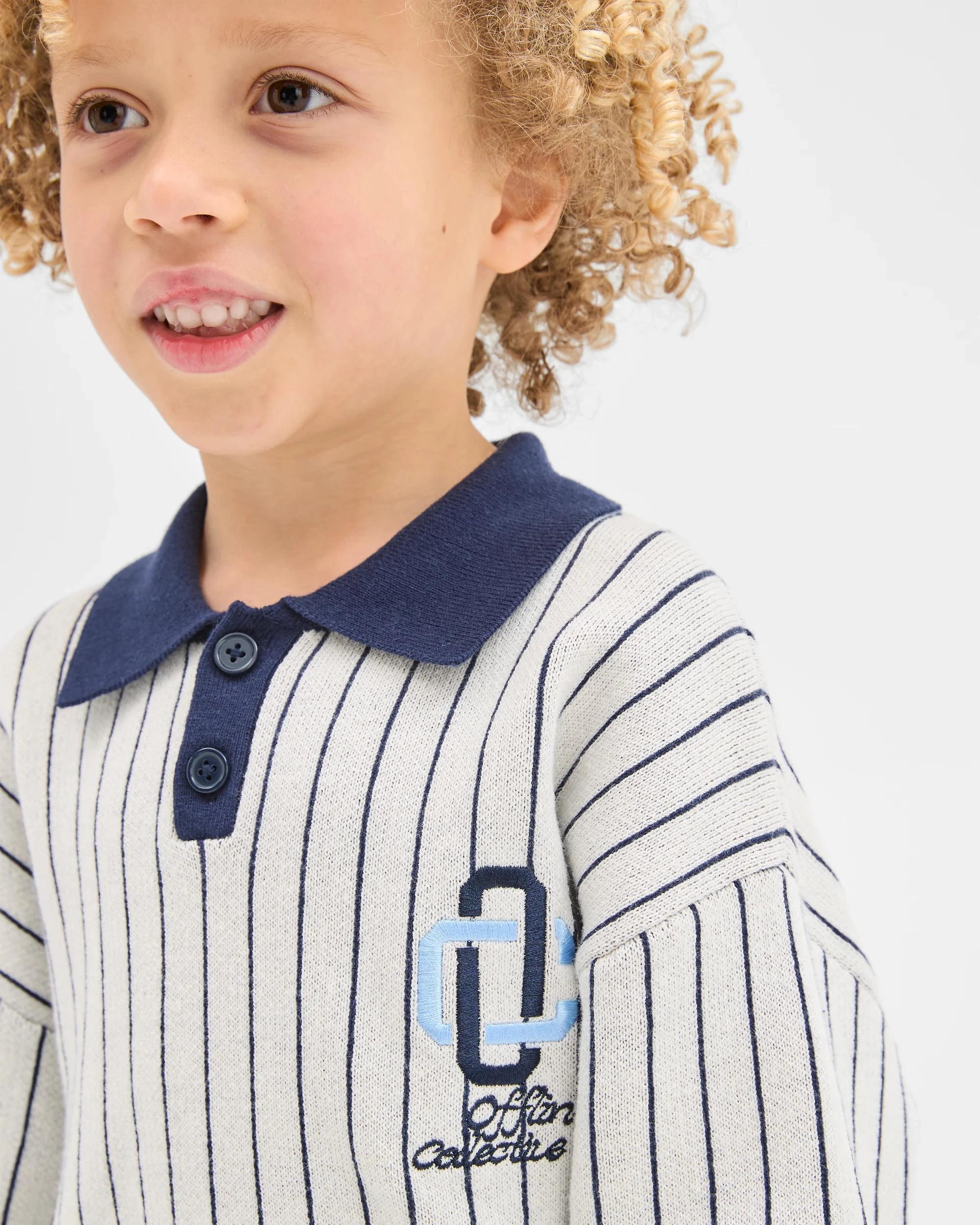 5 Target Kids Australian Cotton Lightweight Long Sleeve Knit Polo Top WHITE, 5 of 7