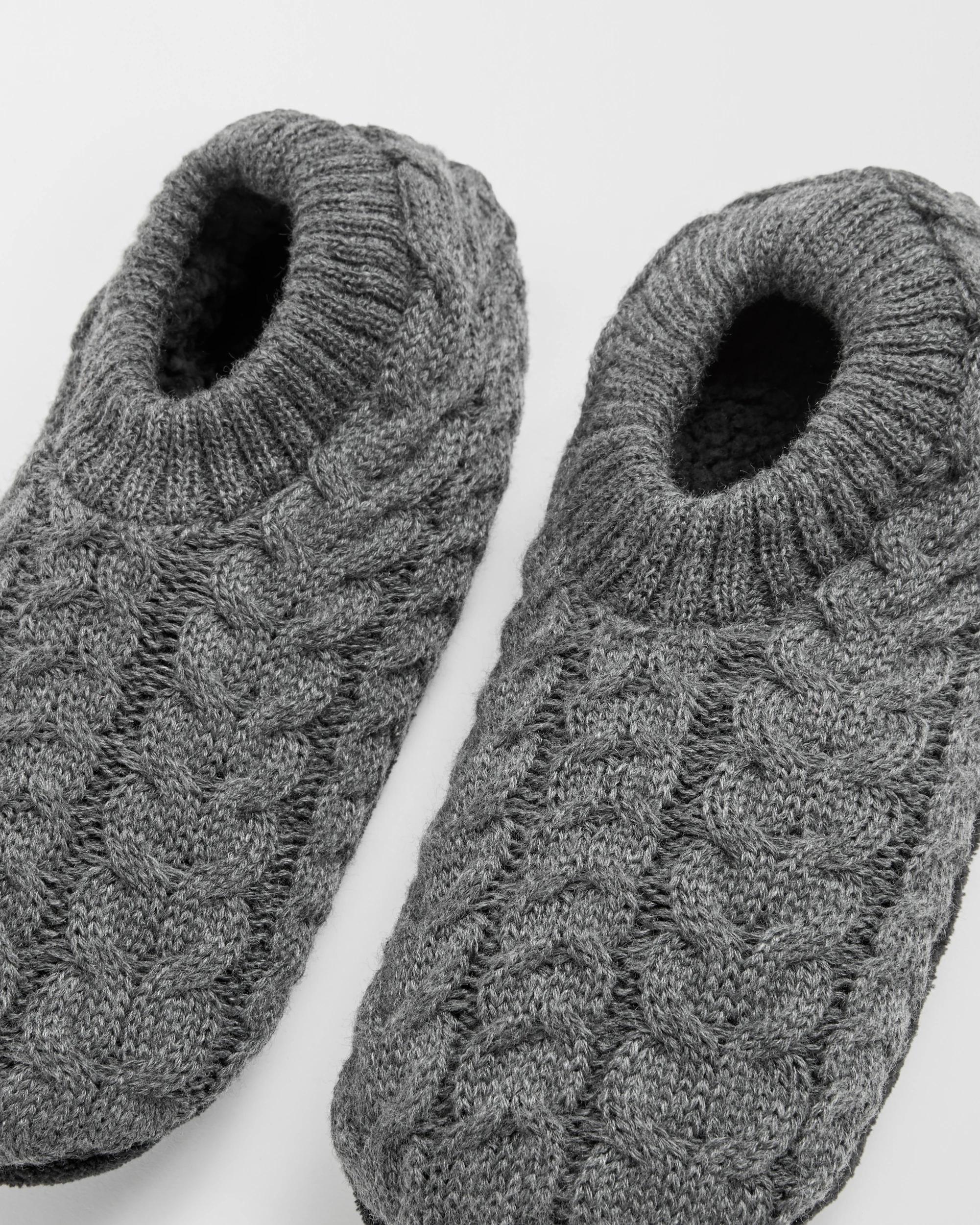 4 Target Man Slipper Socks CABLE CHARCOAL, 4 of 4
