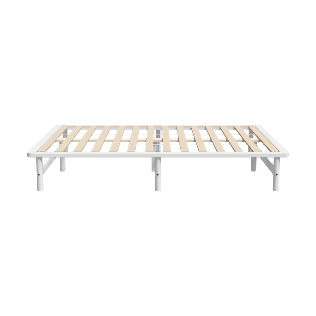 4 Oikiture Wooden Bed Frame Queen Size Beds Base Platform Solid Pine Timber
 - White, 4 of 10