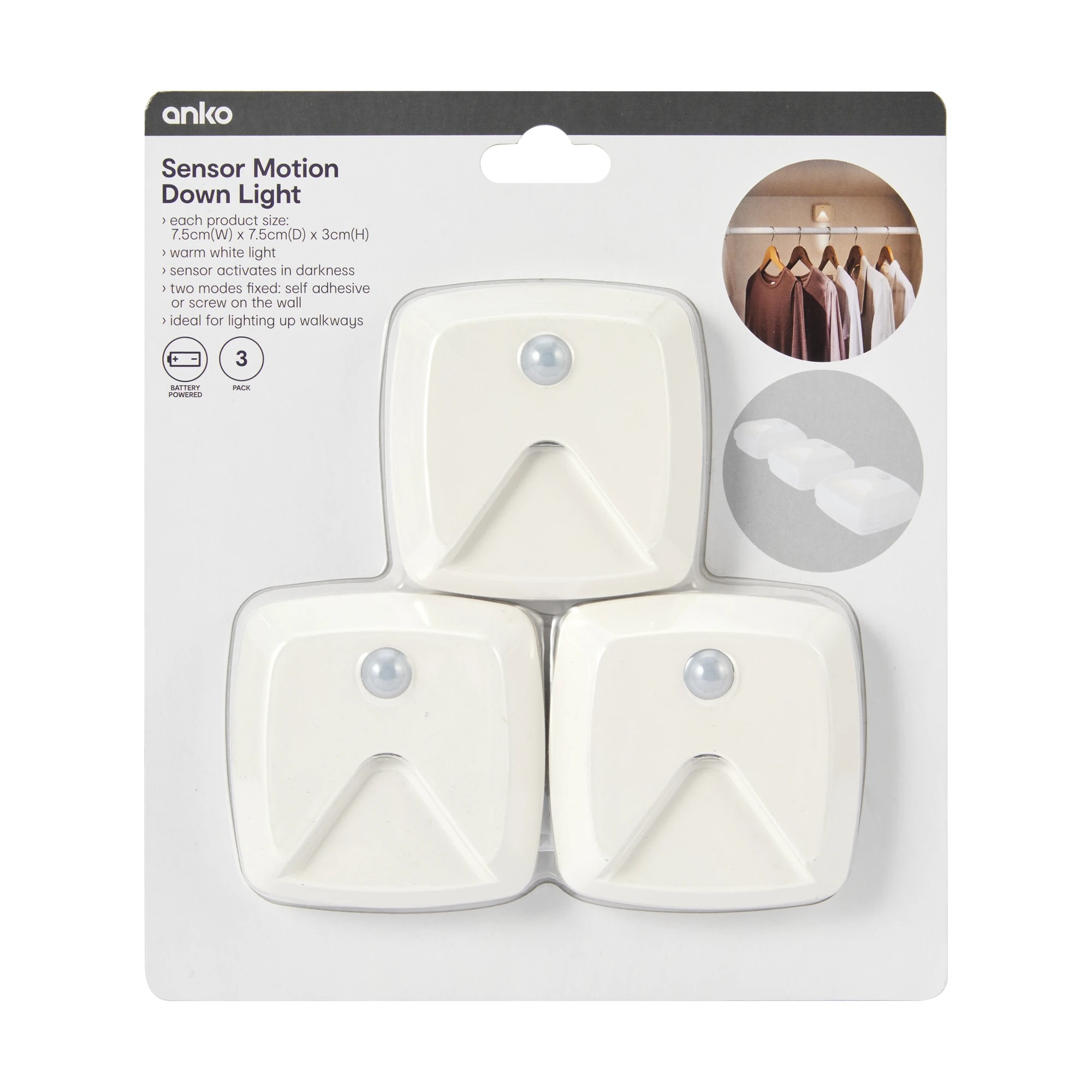 1 3 Pack Sensor Motion Down Lights, 1 of 10