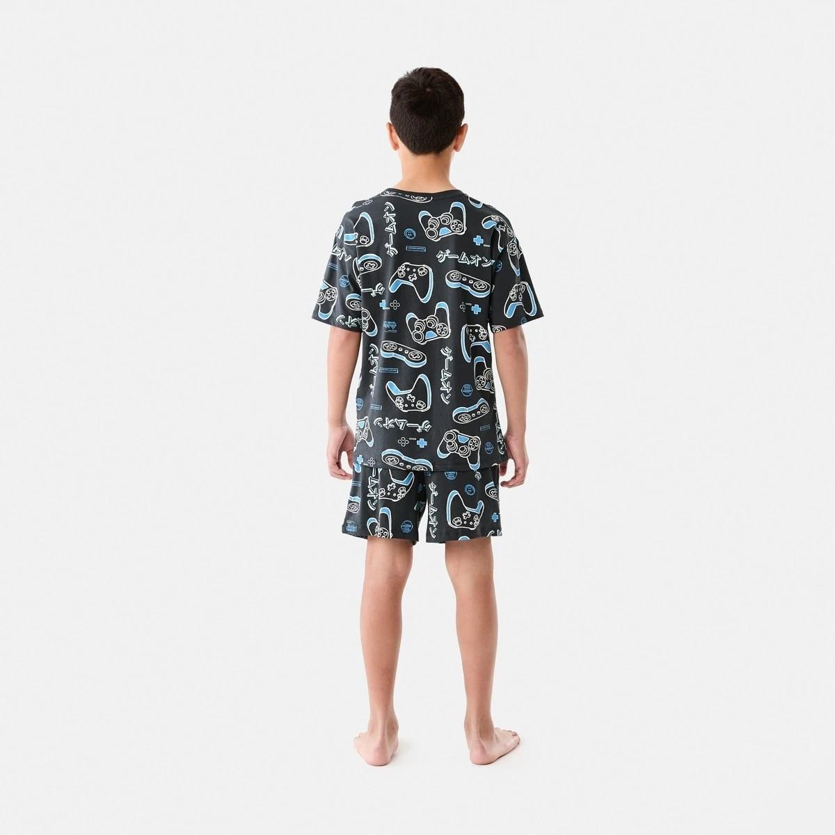 8 Short Sleeve Jersey Pyjama Set GREY GAMING, 8 of 10