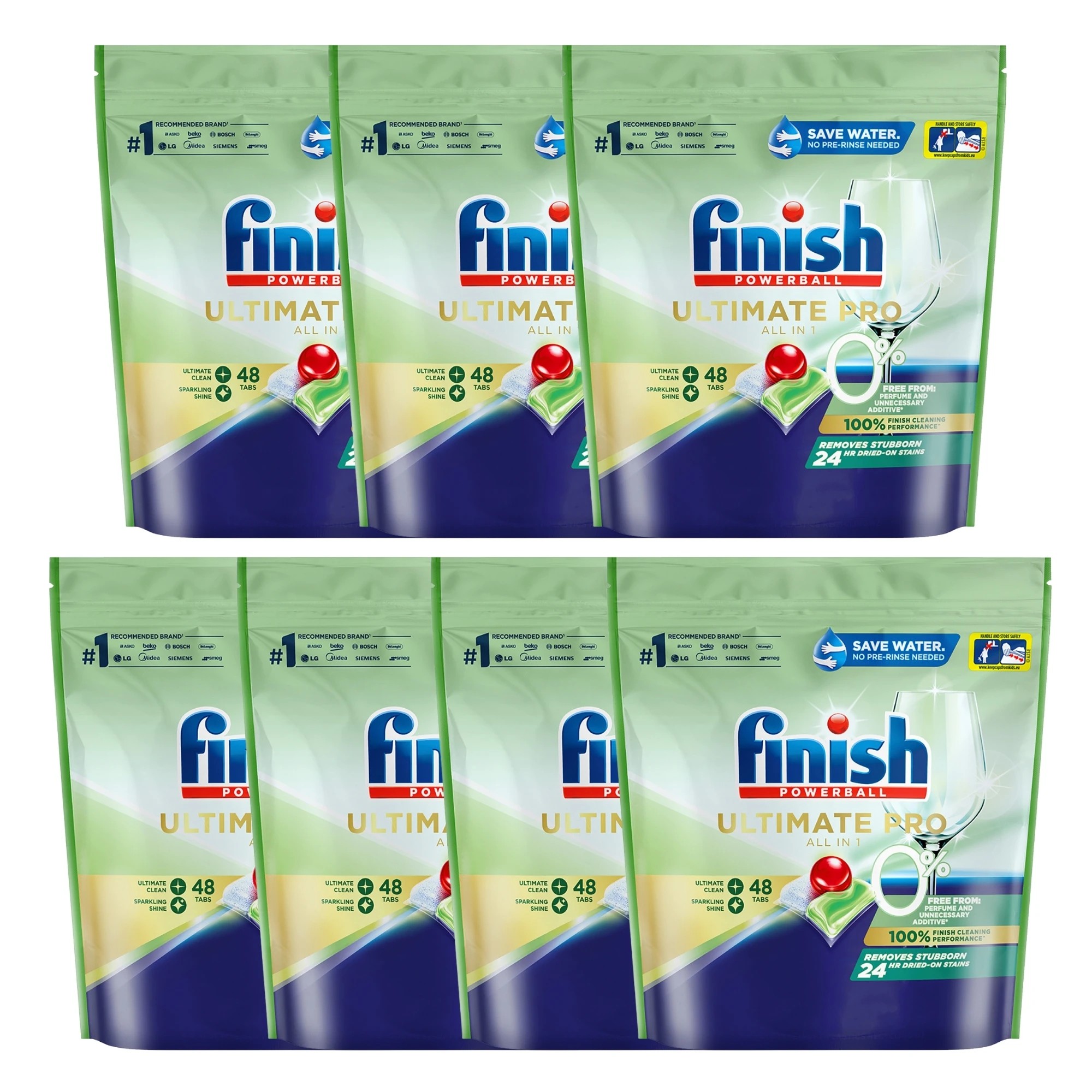 1 Finish Powerball Ultimate Pro All In 1 0% Dishwashing Tablets 48 Pack X7, 1 of 1