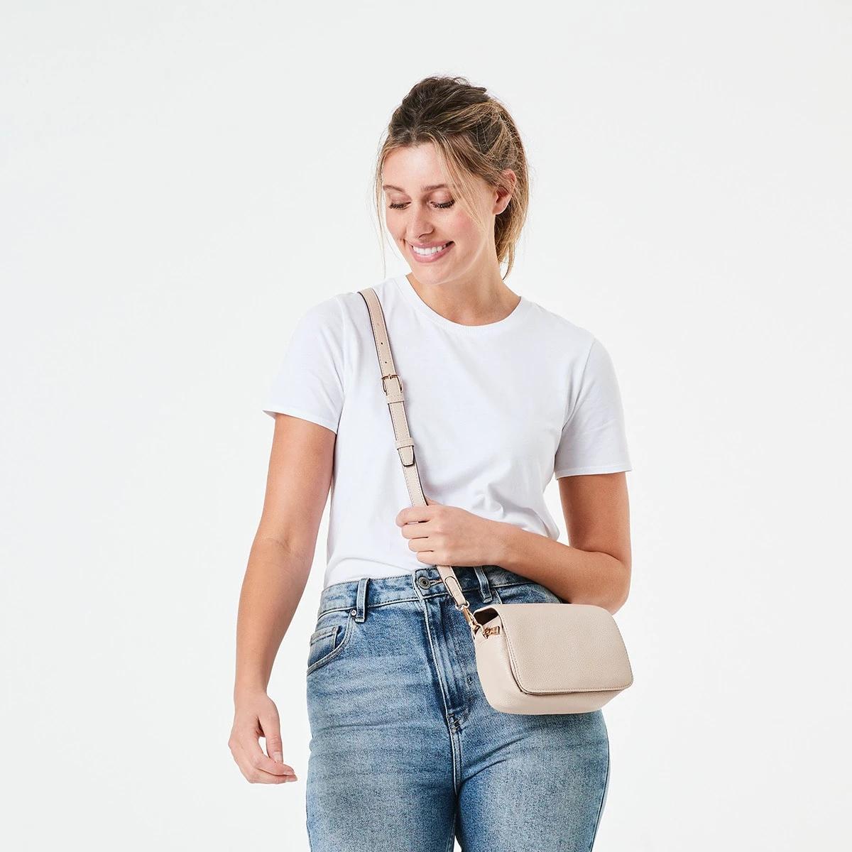 5 Front Flap Crossbody Bag Sand, 5 of 5