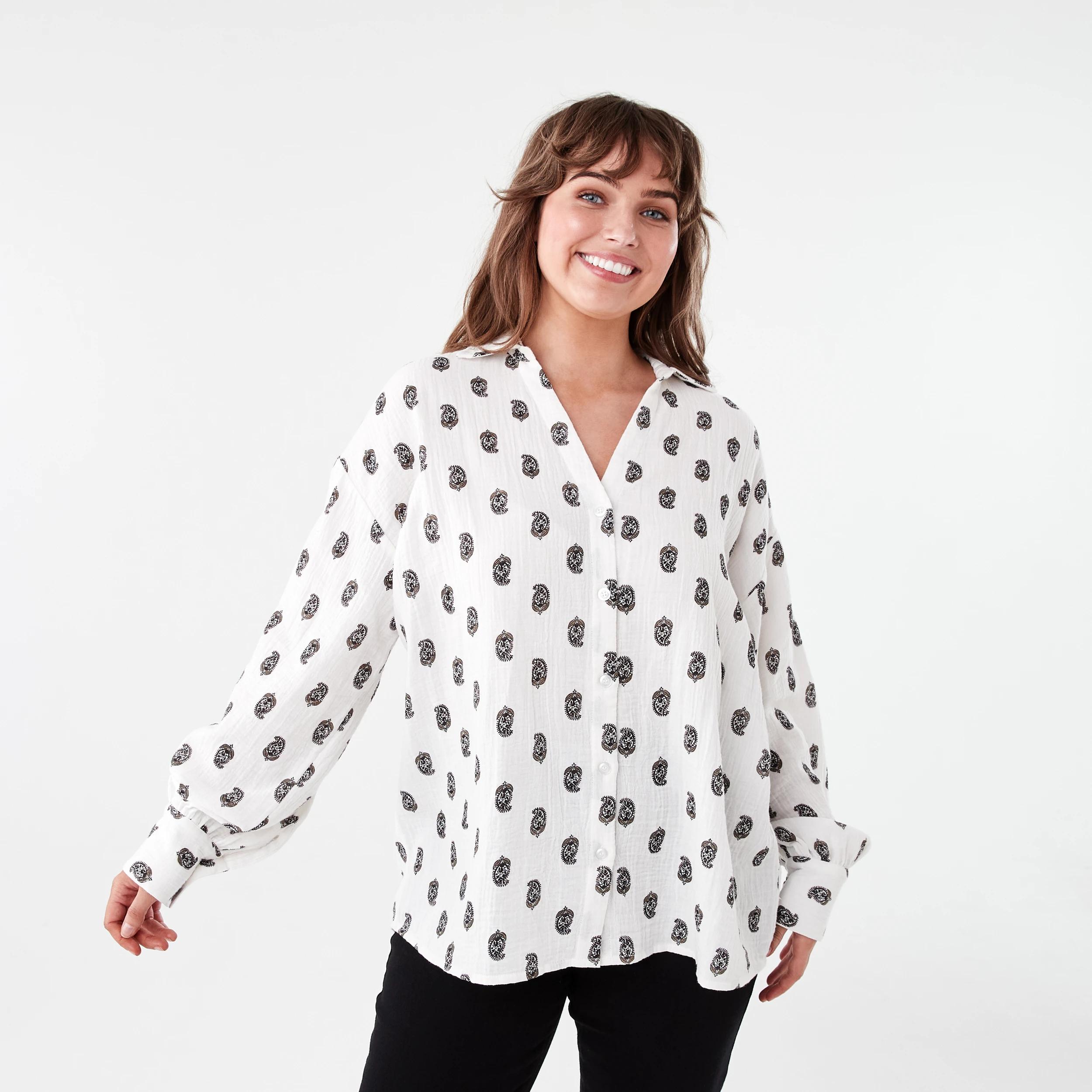 1 Long Sleeve Double Cloth Shirt Paisley Cd, 1 of 6