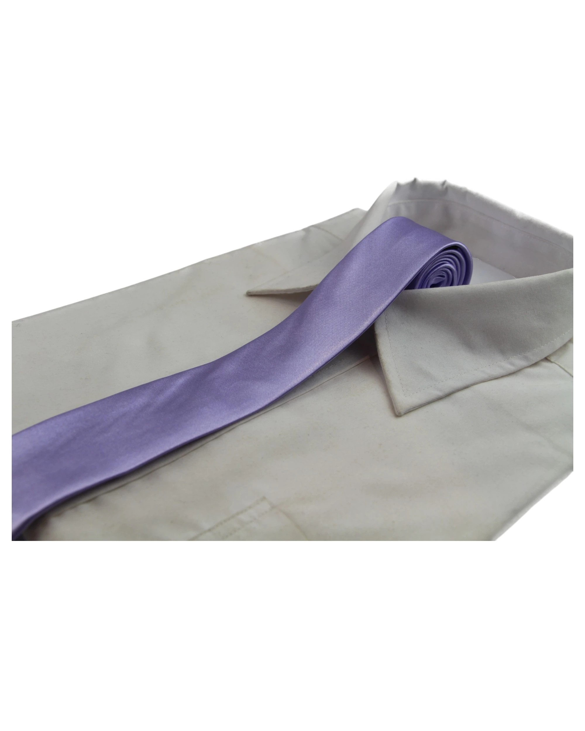 1 Zasel Mens Lavender 5cm Skinny Plain Neck Tie - Purple, 1 of 1