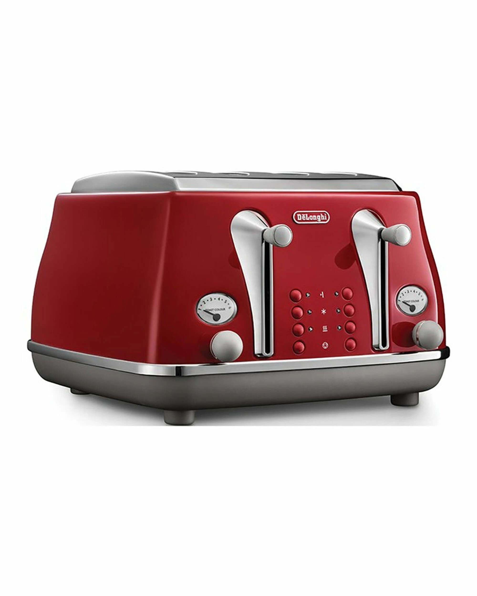 2 DeLonghi Icona Capitals 4 Slice Toaster - Tokyo Red - RED, 2 of 3