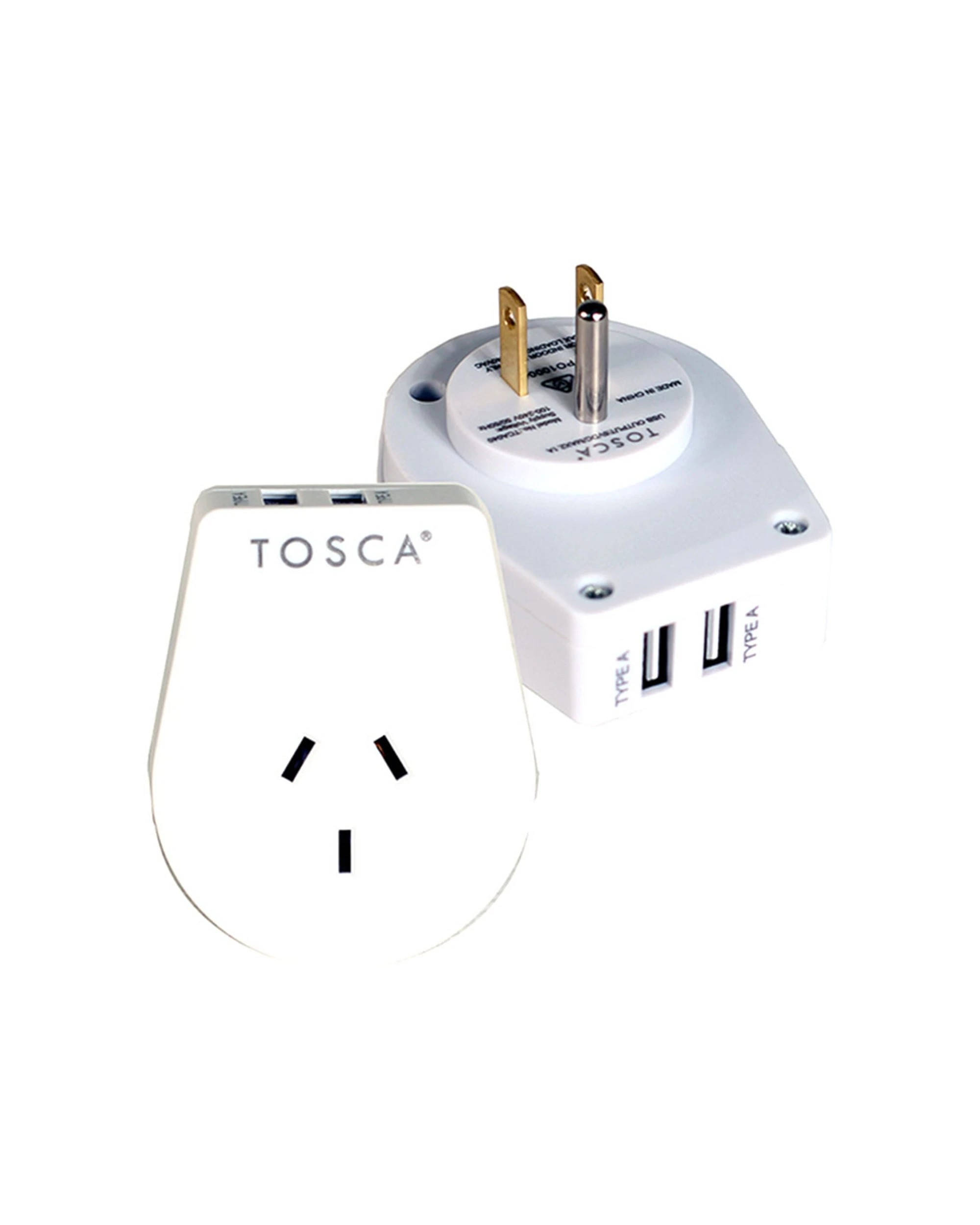 1 Tosca Ob Travel Power Adapter Converter Plug With Usb Usa - White, 1 of 1