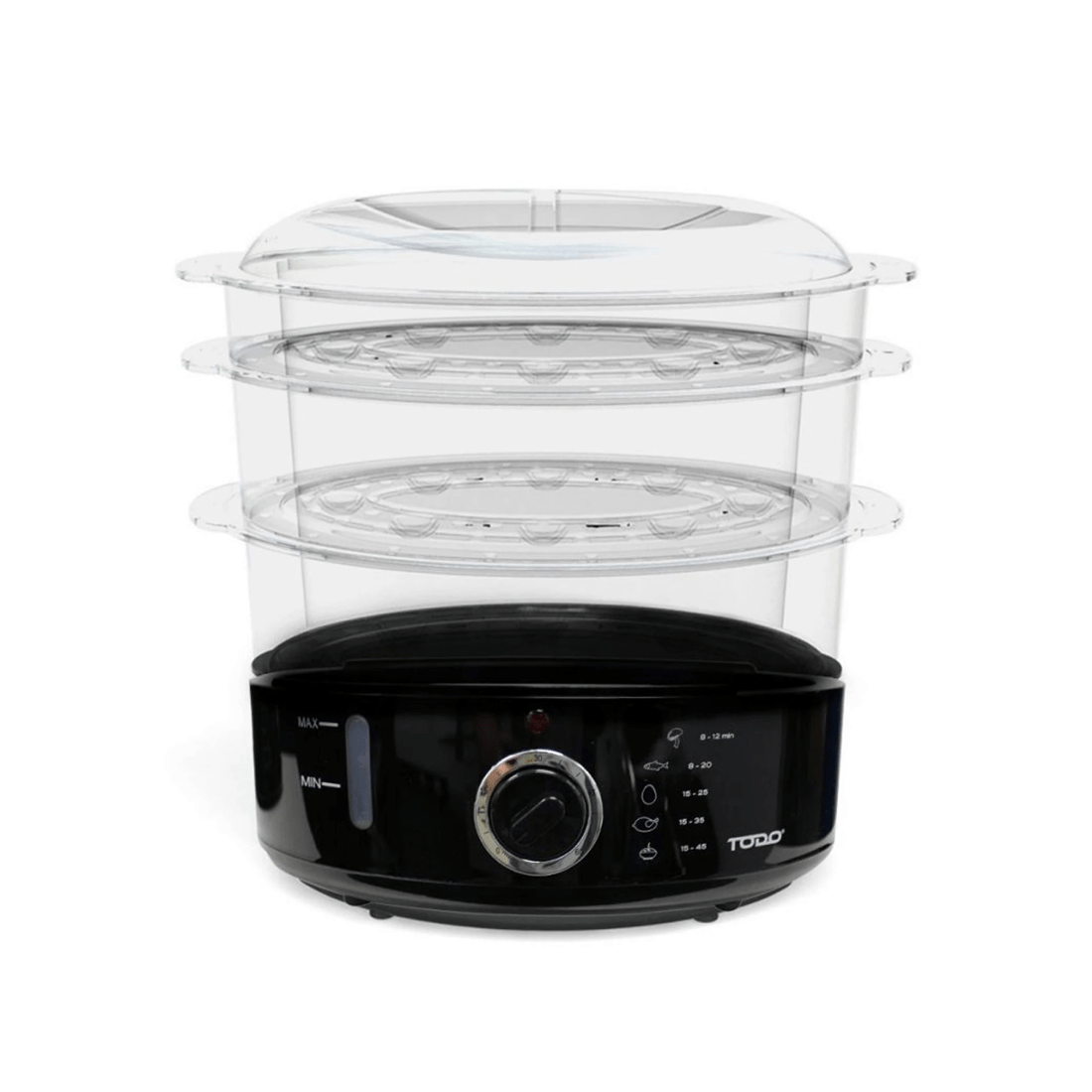 1 TODO 9L Steam Cooker Steamer 3 Tray 800W Power Dial Timer Healthy Stackable, 1 of 6