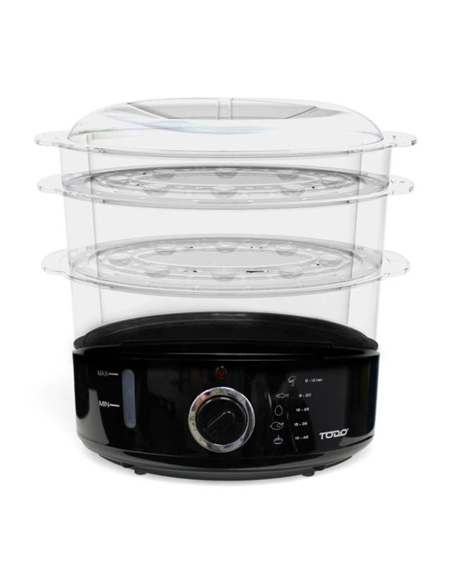 TODO 9L Steam Cooker Steamer 3 Tray 800W Power Dial Timer Healthy Stack