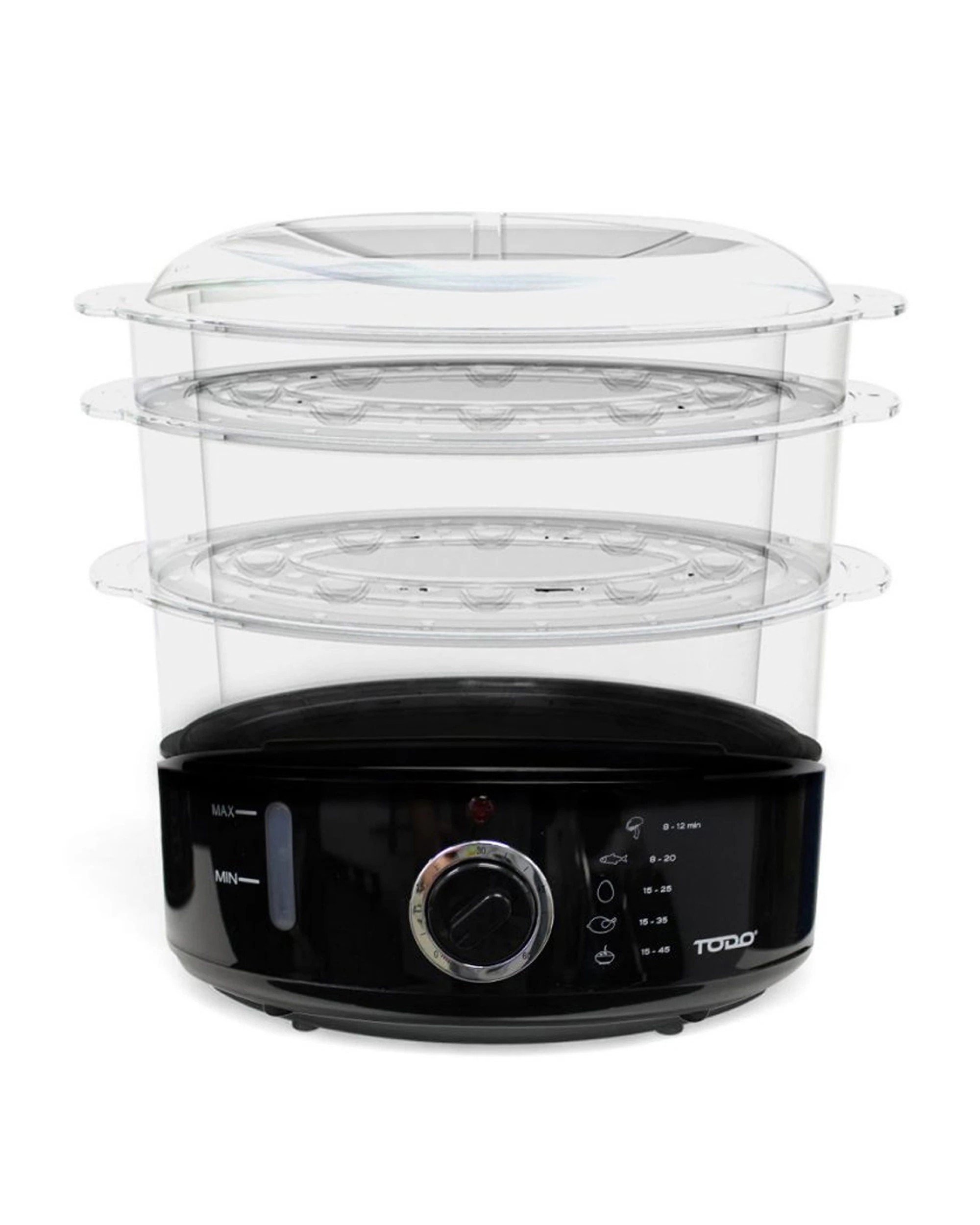 1 TODO 9L Steam Cooker Steamer 3 Tray 800W Power Dial Timer Healthy Stackable, 1 of 6