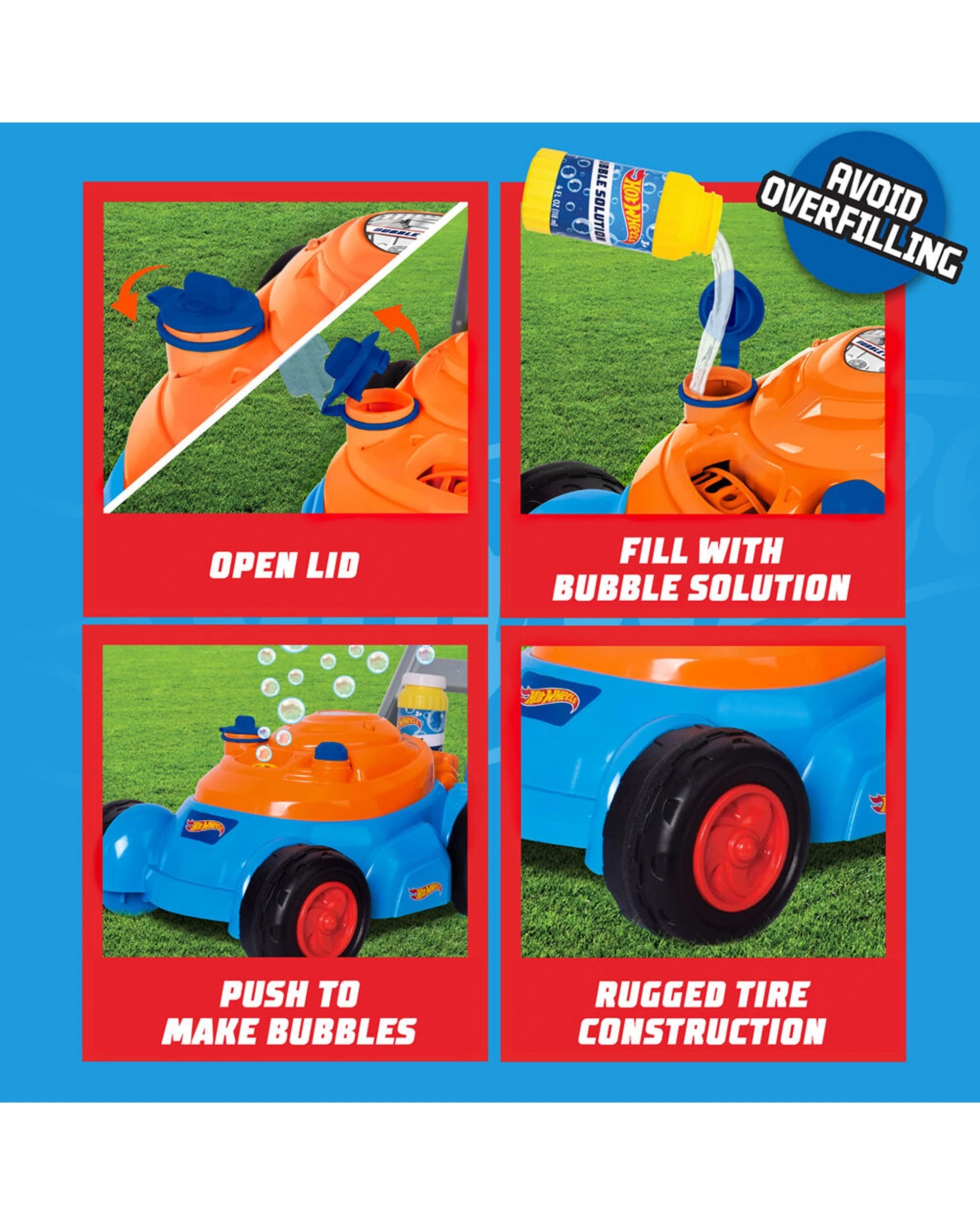7 Hot Wheels Bubble N Go Mower Automatic Bubbles Kids Outdoor Toy - Multi, 7 of 8