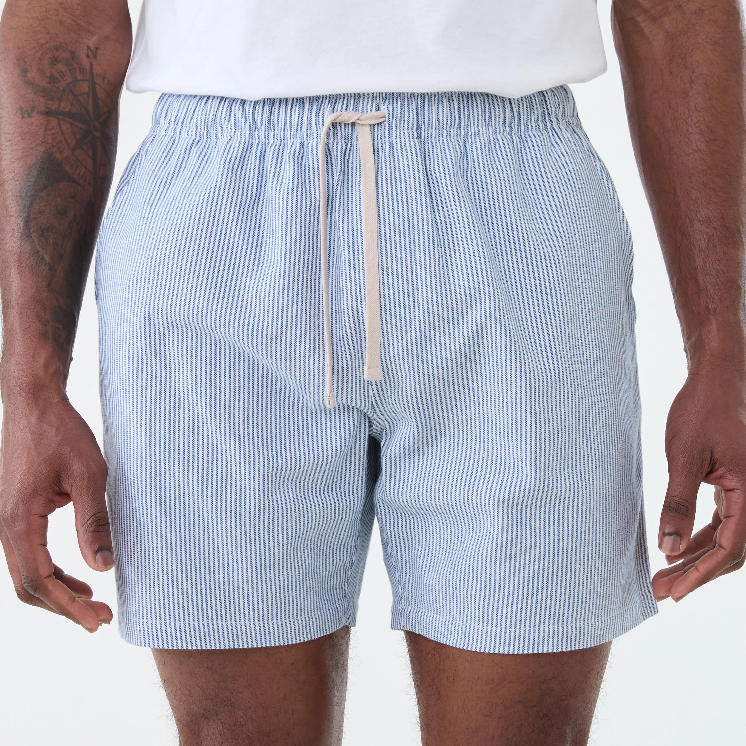 1 Textured Volley Shorts MICROSTRIPE FELICIA BLUE, 1 of 6