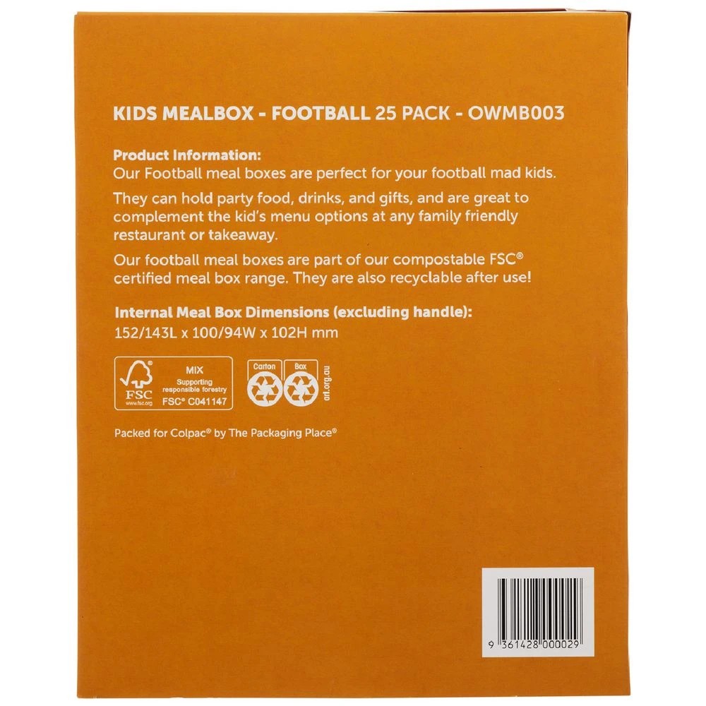 2 Colpac Kids Mealbox Football 25 Pack, 2 of 3