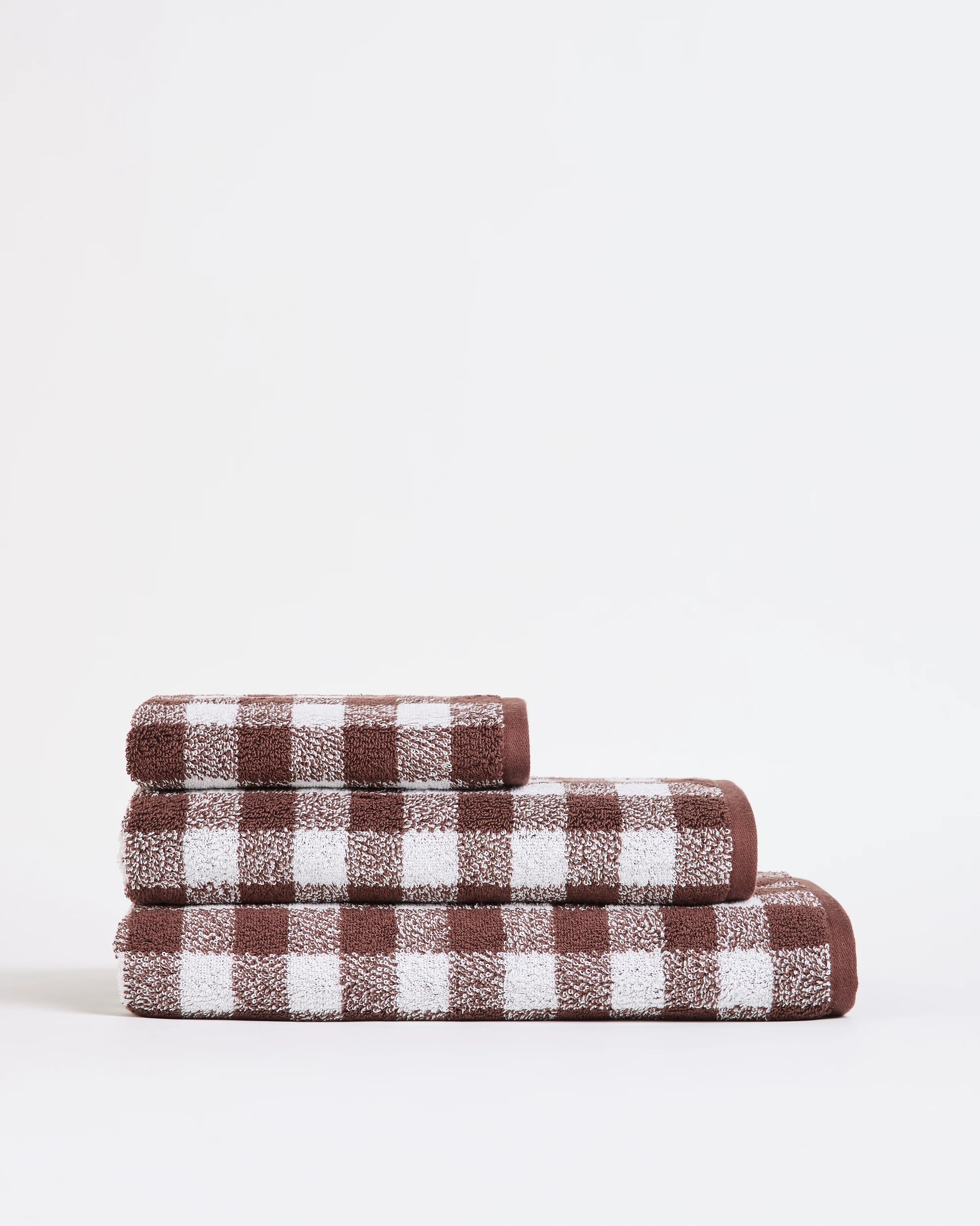 2 Target Georgie Australian Cotton Gingham Bath Sheet - Brown, 2 of 3