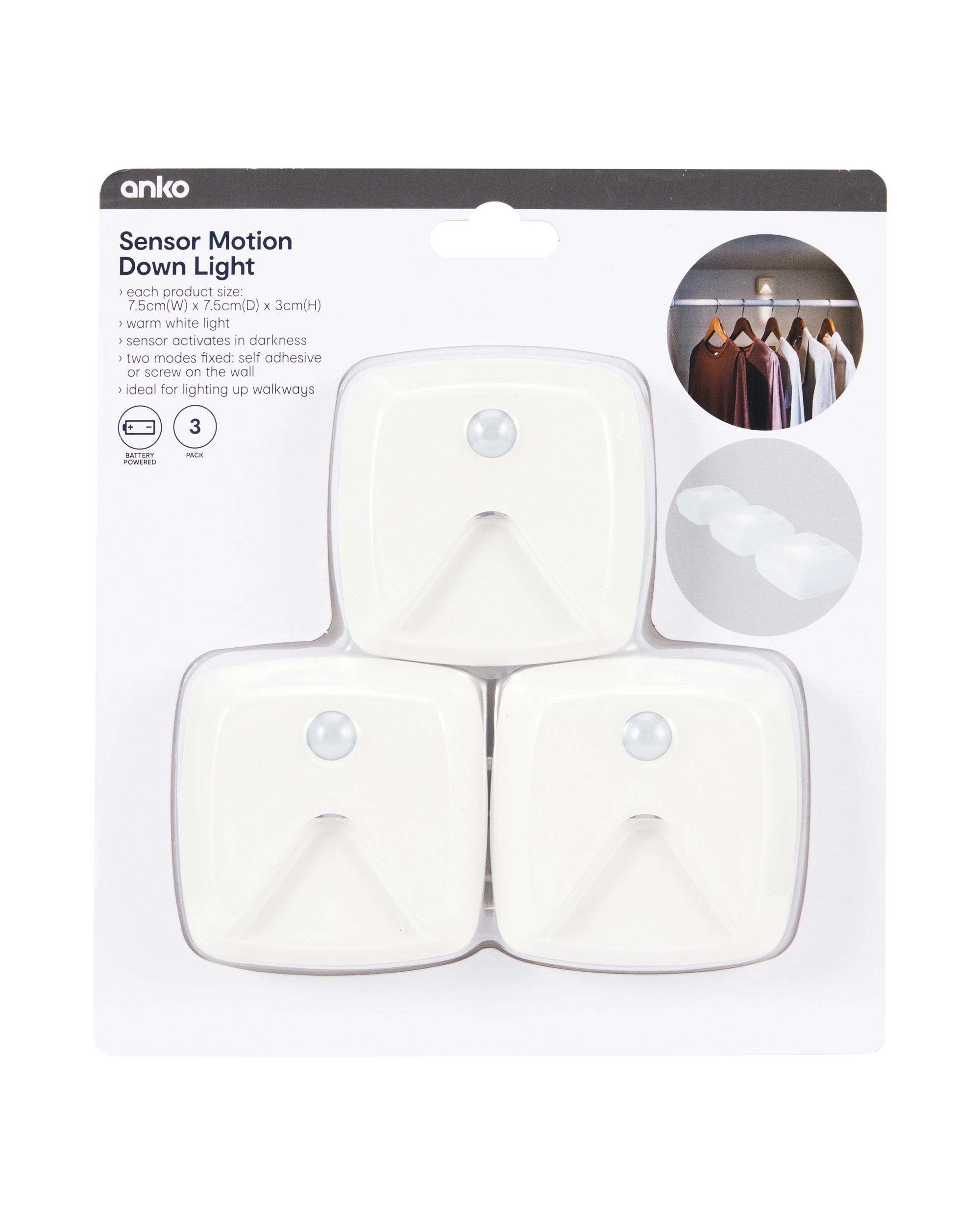 1 3 Pack Sensor Motion Down Lights, 1 of 9