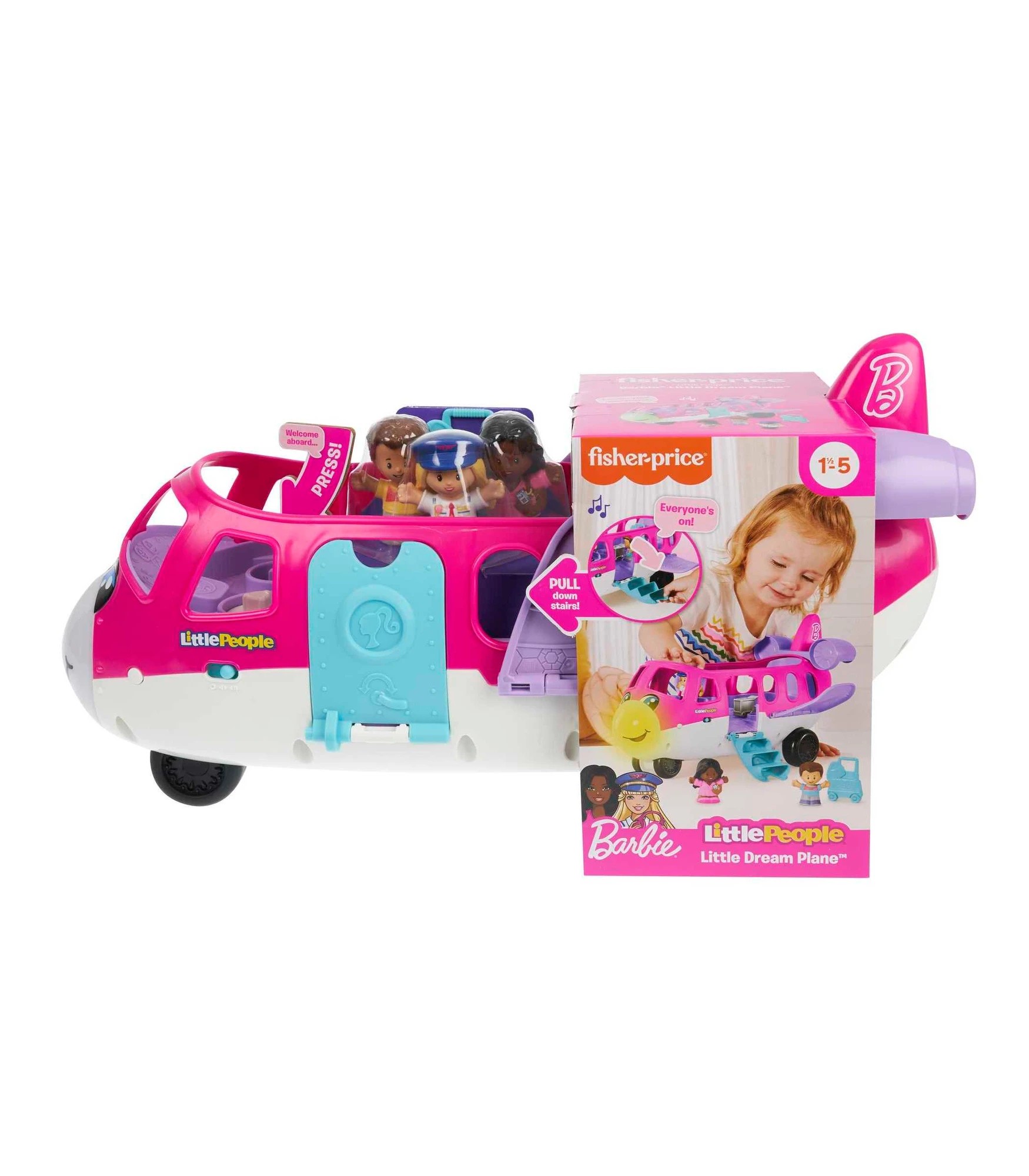 1 Barbie Little People Dream Plane - Pink, 1 of 7