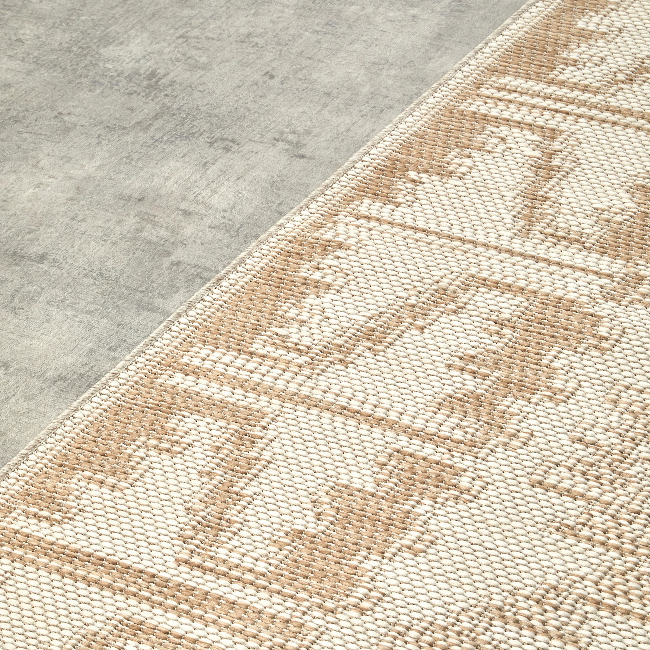 4 Common Ground Rugs Palmline Kuza 400x80cm - Large Outdoor Rug - Beige, 4 of 8