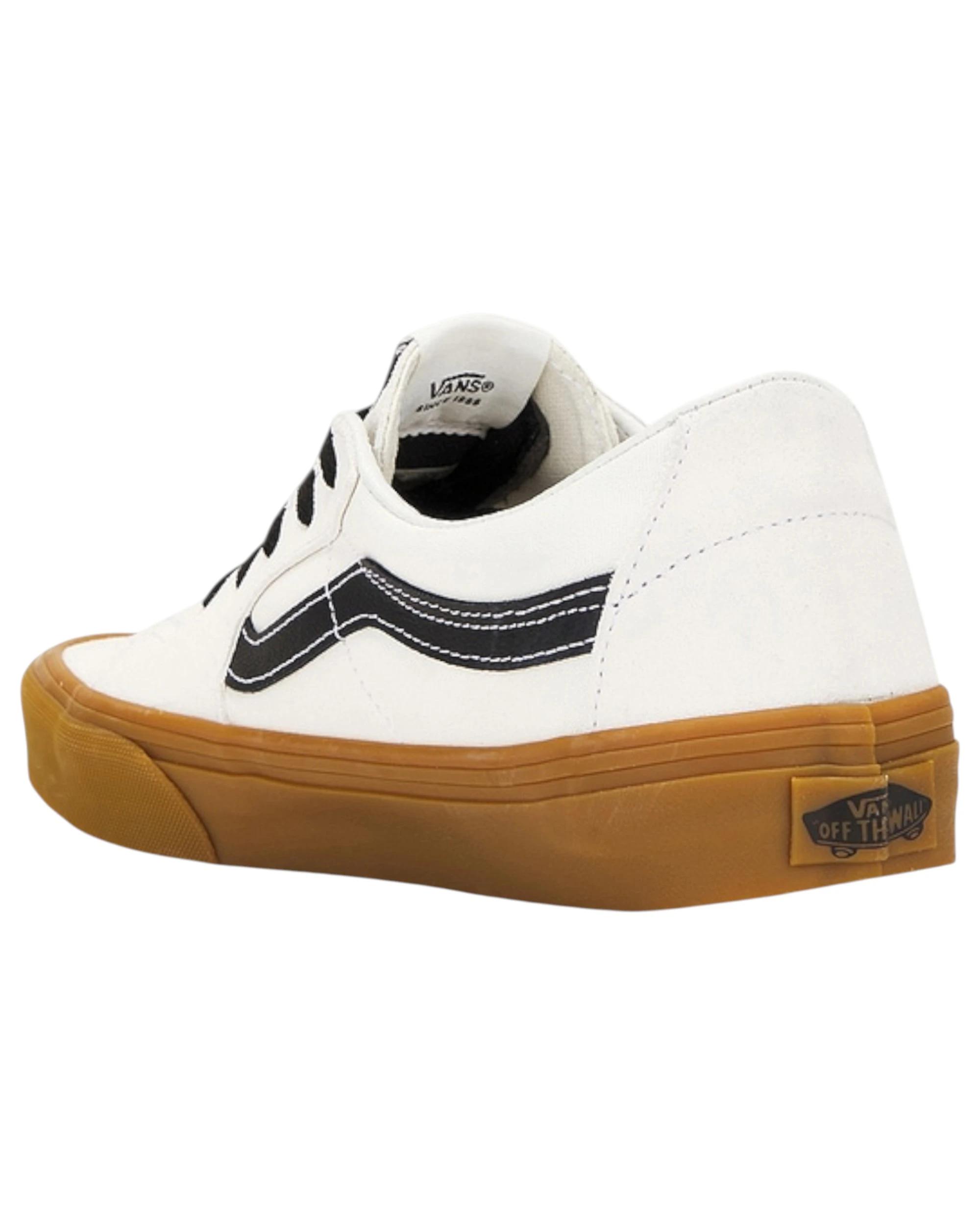 3 Vans Mens Sk8-Low Blanc DE Blanc Gum Lace Up Shoes WHITE, 3 of 6