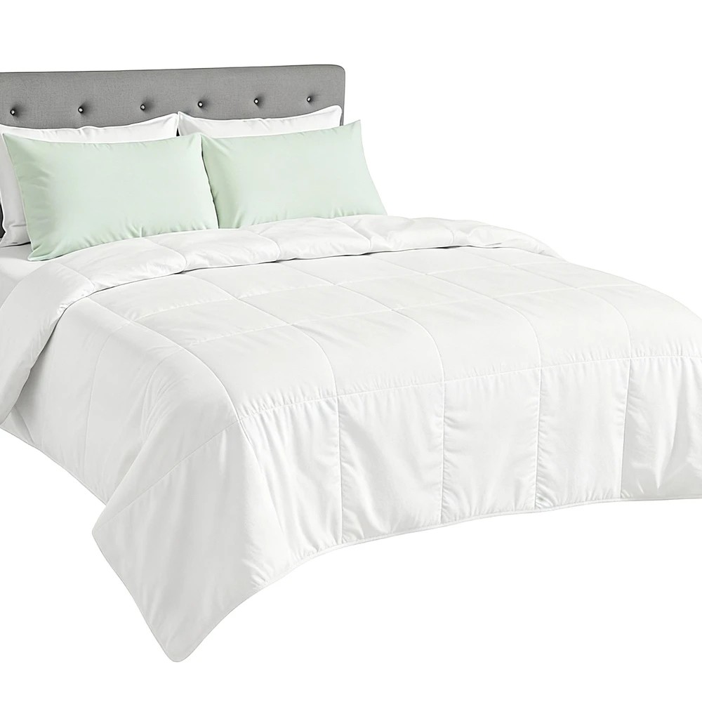 1 Giselle Bedding 200GSM Bamboo Quilt Summer Quilts All Season Doona Duvet - Queen Bed - White, 1 of 9
