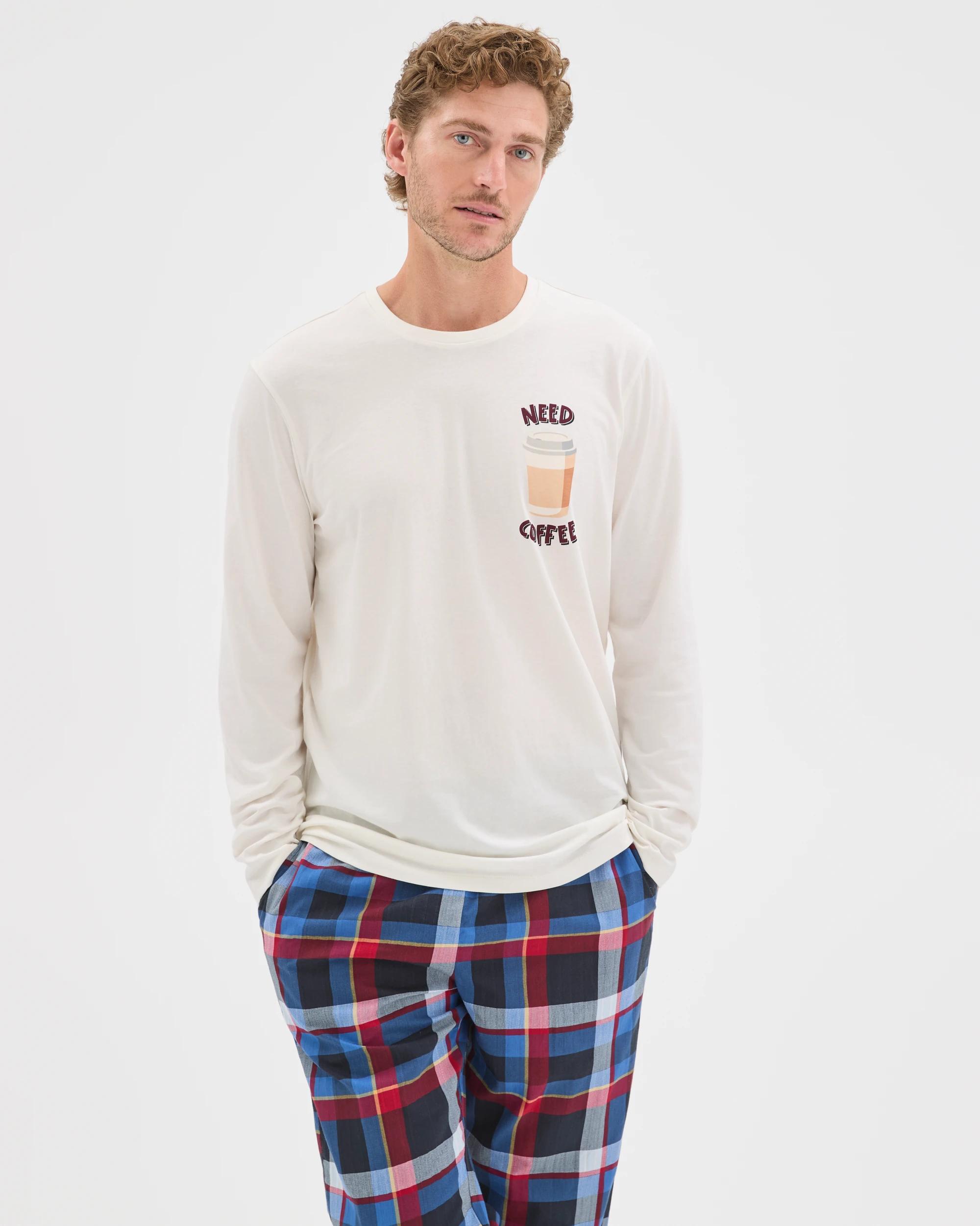 5 Maxx Australian Cotton Long Sleeve Sleep Top NEED COFFEE, 5 of 6