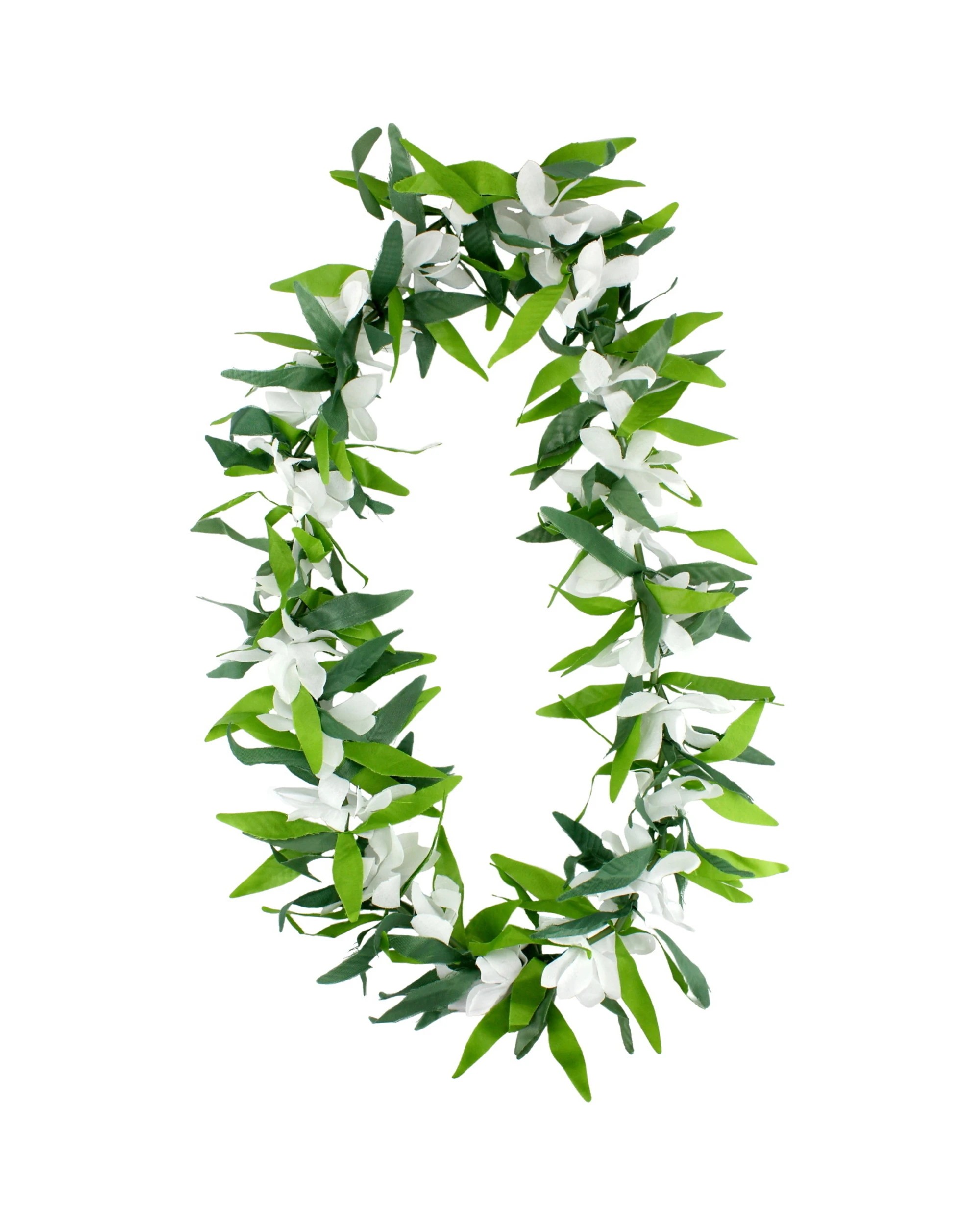 1 Amscan White Flower & Green Leaf Hawaiian Lei, 1 of 1