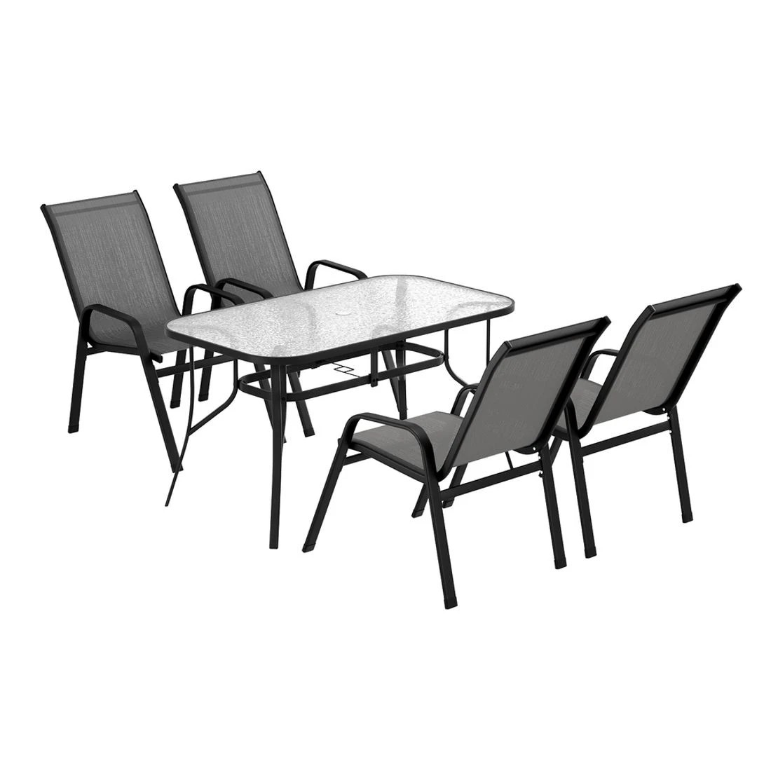 4 Gardeon 5PC Outdoor Dining Set Table and Chairs - Grey, 4 of 7