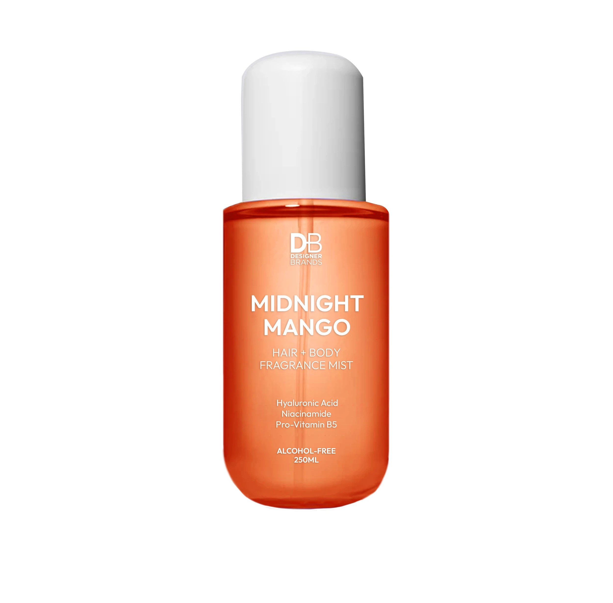 1 Designer Brands Midnight Mango Hair + Body Fragrance Mist 250ml - Hyaluronic Acid, Niacinamide and Pro-Vitamin B5, 1 of 1