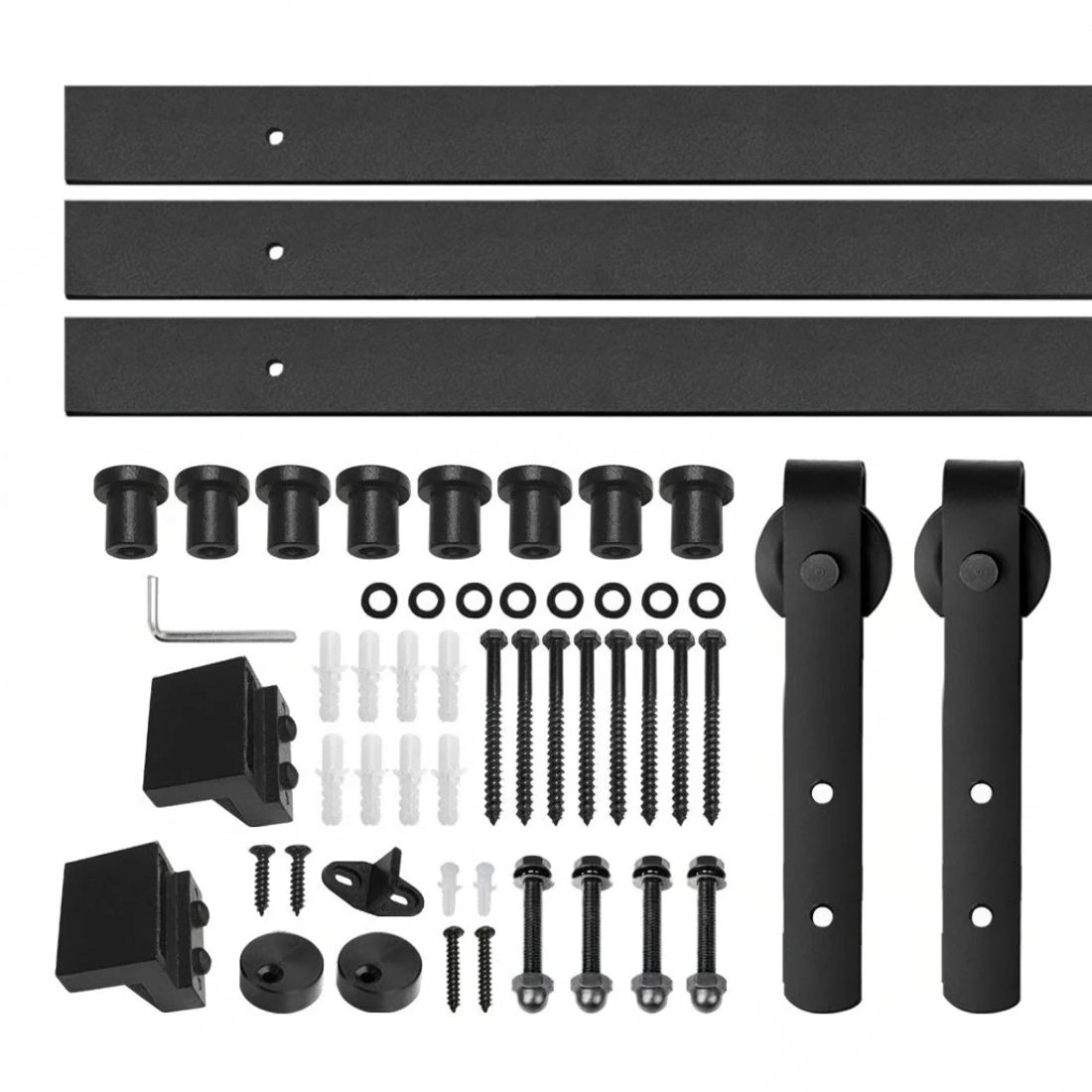 6 Cefito Sliding Barn Door Hardware Track Set 2.44m - Black, 6 of 7