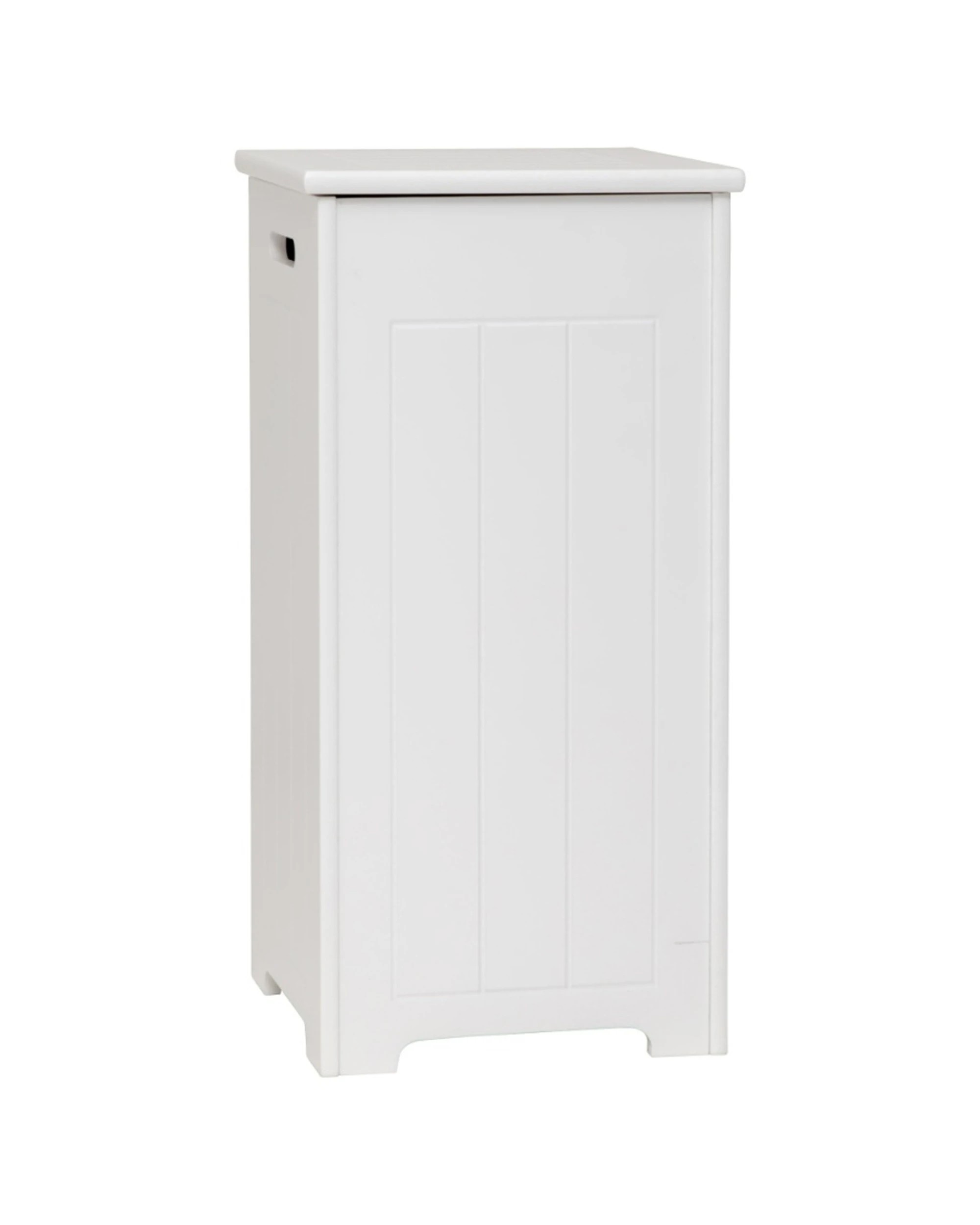 1 Alpine Bay Maine Bathroom Laundry Storage Hamper Basket MDF Construction 30x30x60cm - White, 1 of 9