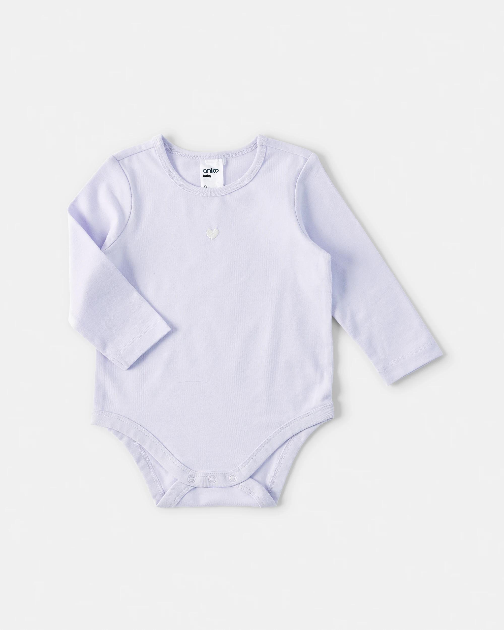 3 3 Pack Cotton Long Sleeve Bodysuits Prpl Heart, 3 of 8