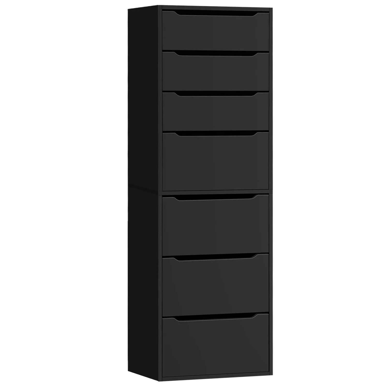 1 Alfordson Chest of 7 Drawers Office Storage Cabinet Tallboy Bedroom - Black, 1 of 10