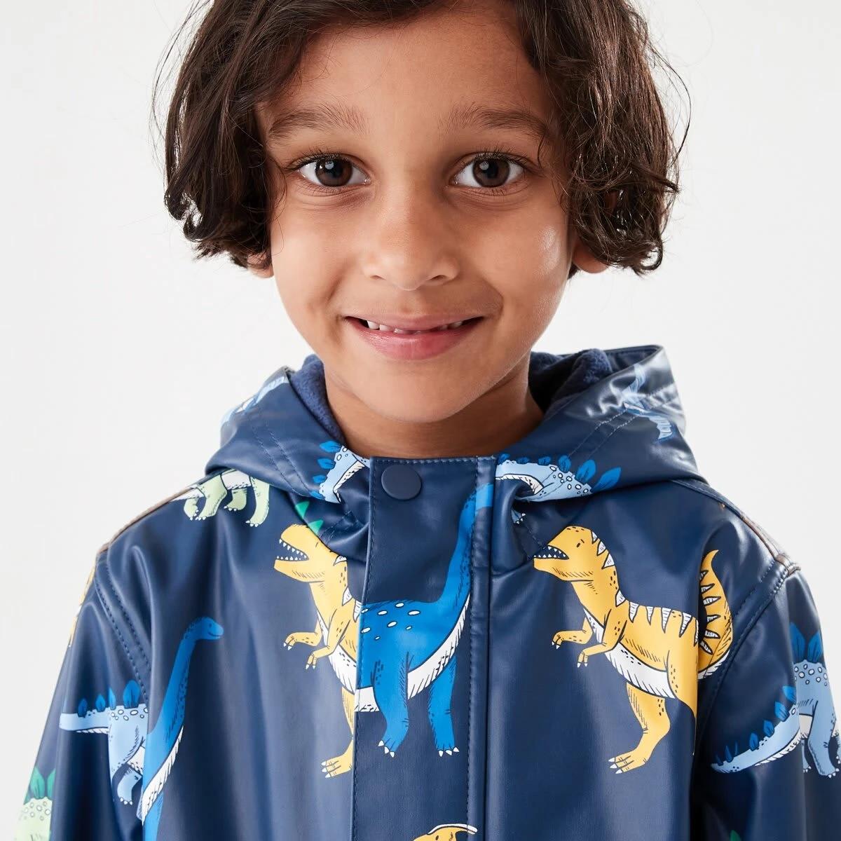 4 Printed Rain Jacket Blu Dino, 4 of 10