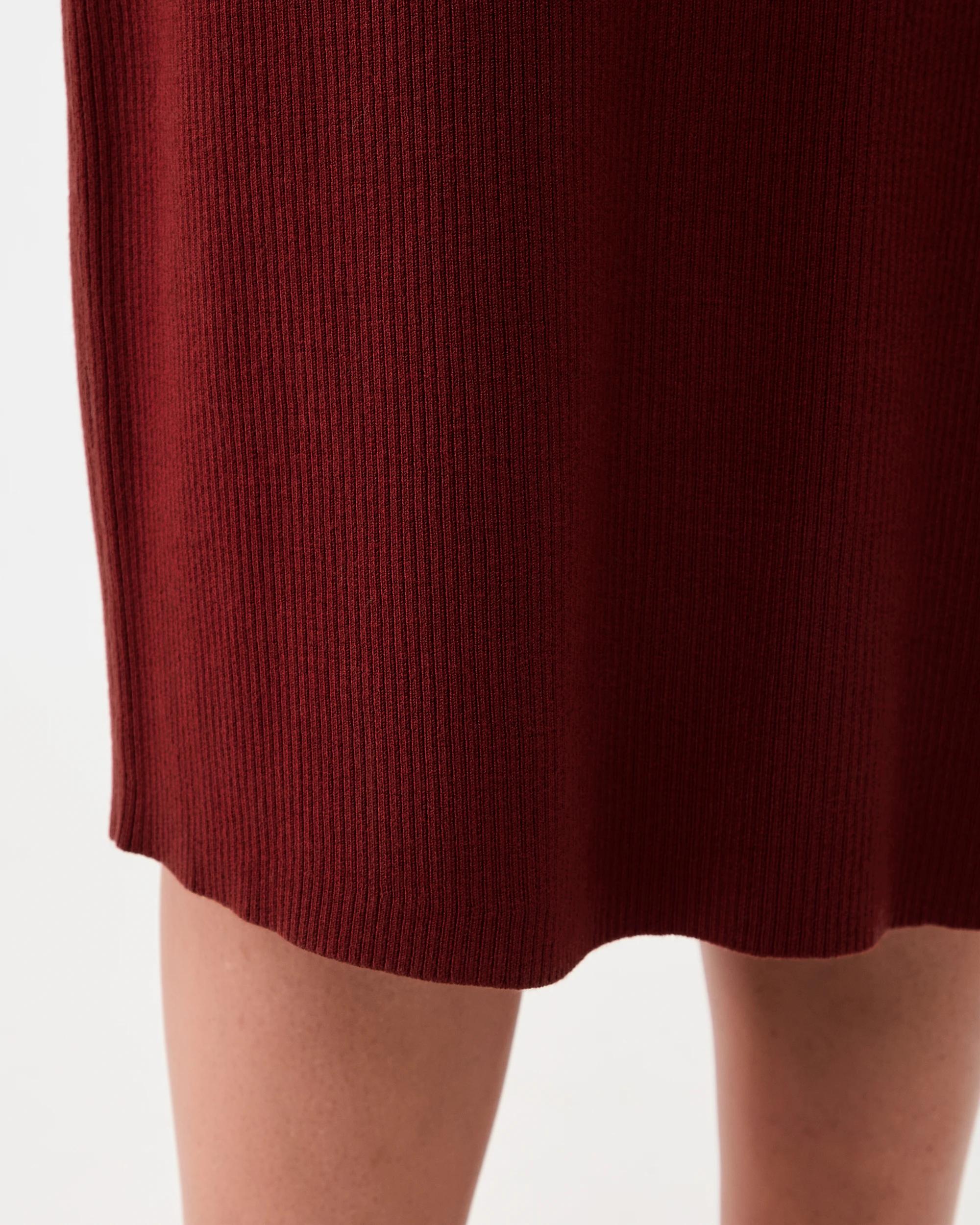 6 Short Sleeve True Knit Collared Midi Dress Burnt Rust, 6 of 6