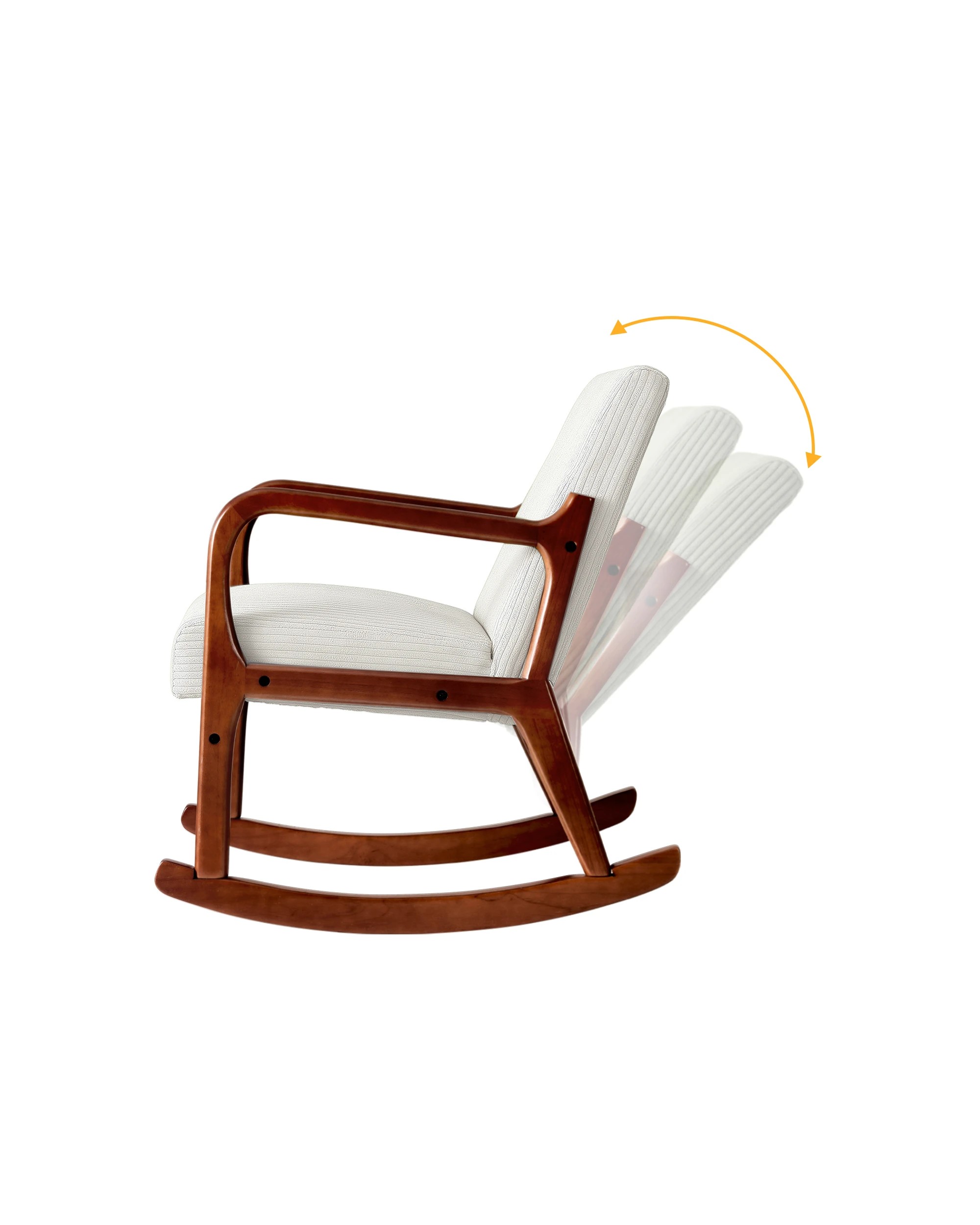 4 Artiss Rocking Armchair Nursing Chair Corduroy - Beige, 4 of 8