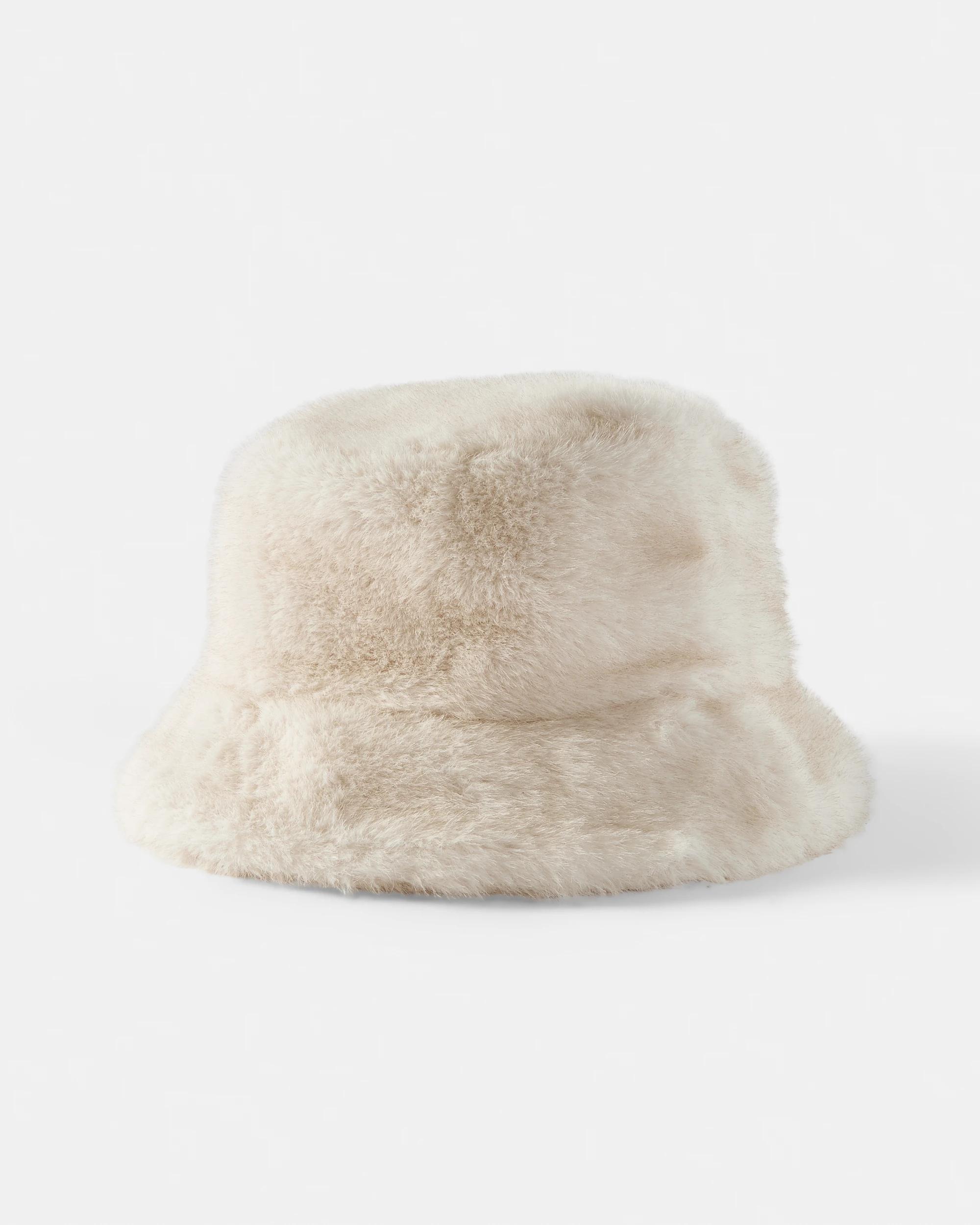 1 Faux Fur Bucket Hat Cream, 1 of 1
