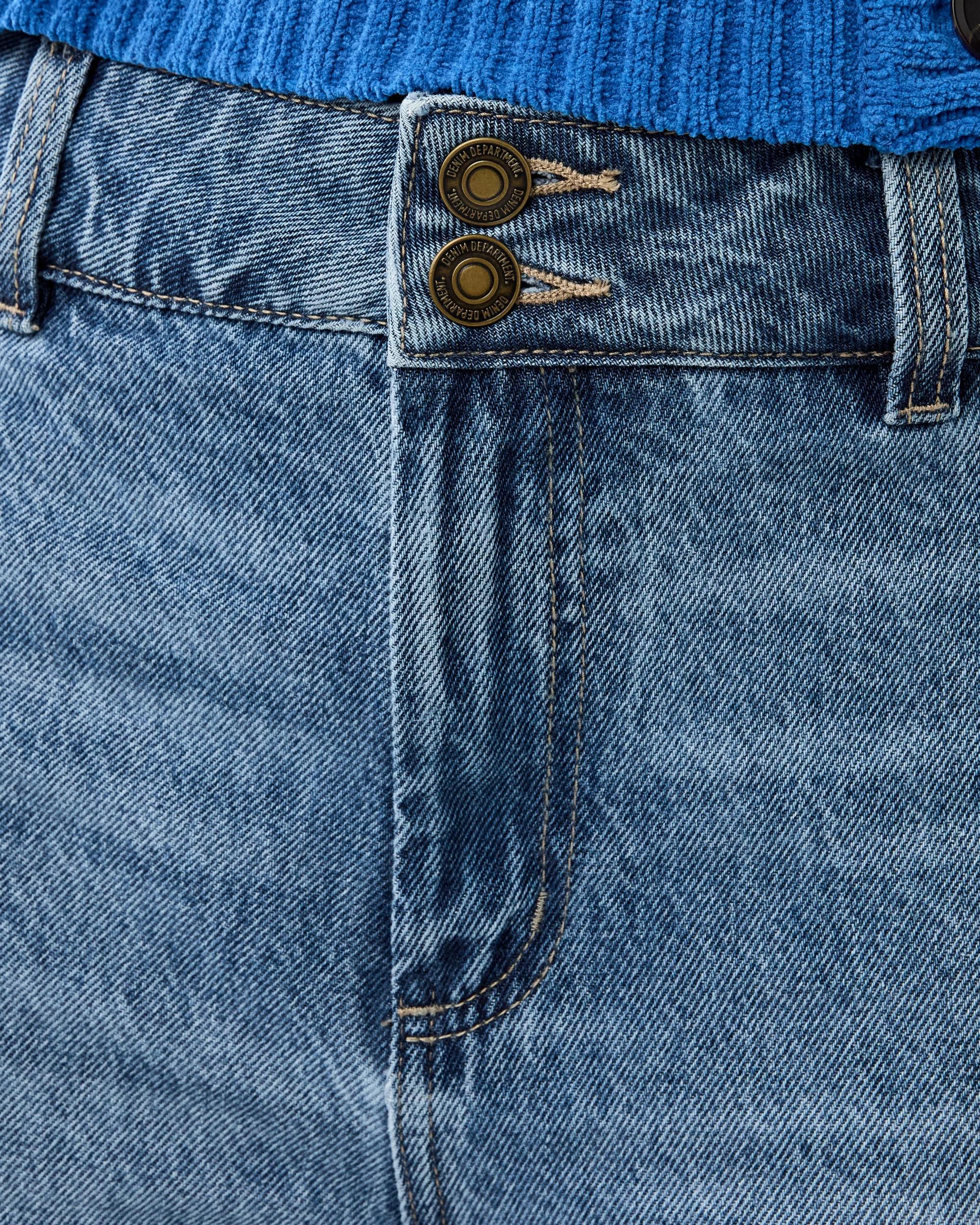 5 Wide Leg Cropped Jeans Mid Denim, 5 of 8