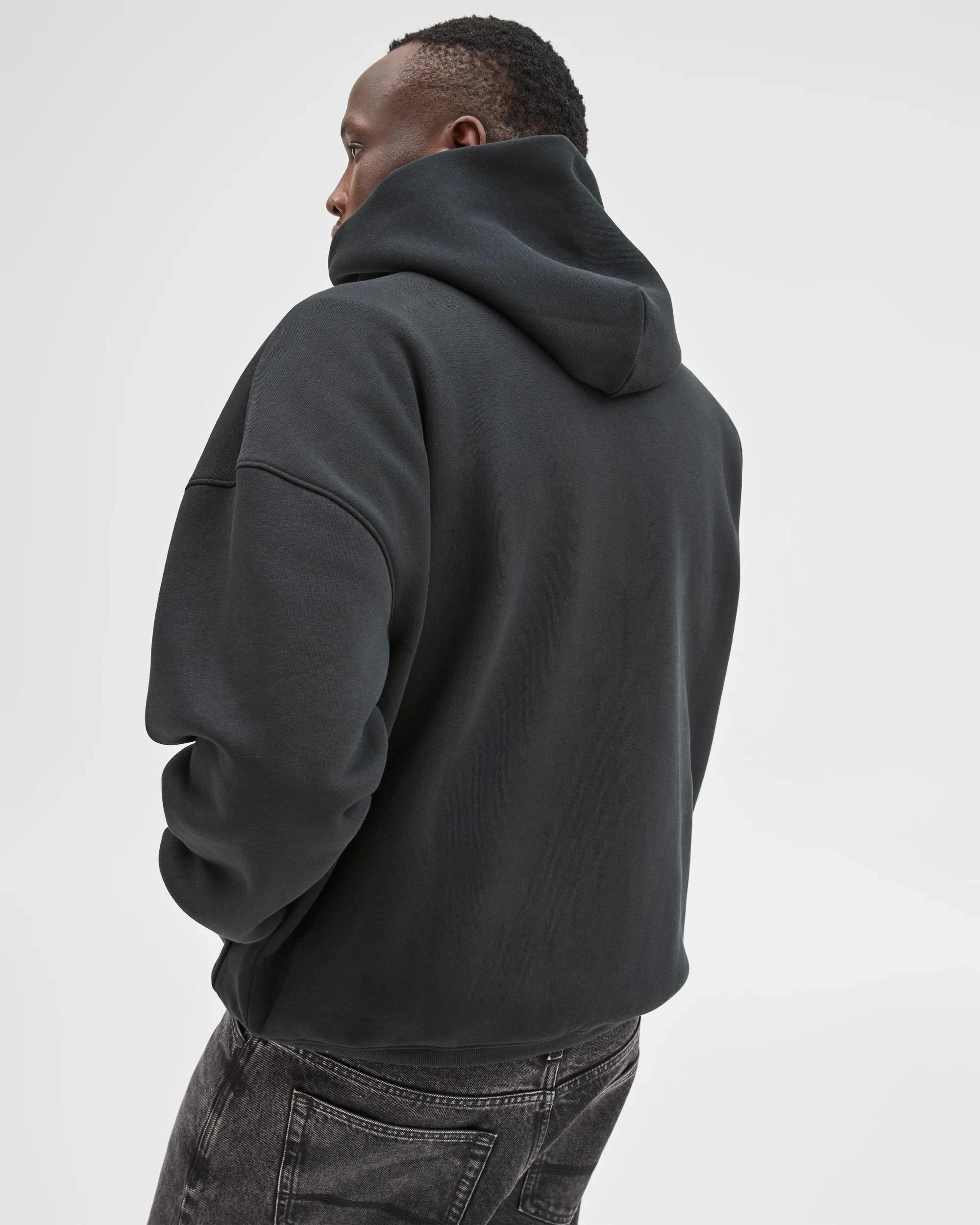 4 Commons Australian Cotton Blend Heavyweight Oversized Hoodie BLACK, 4 of 7