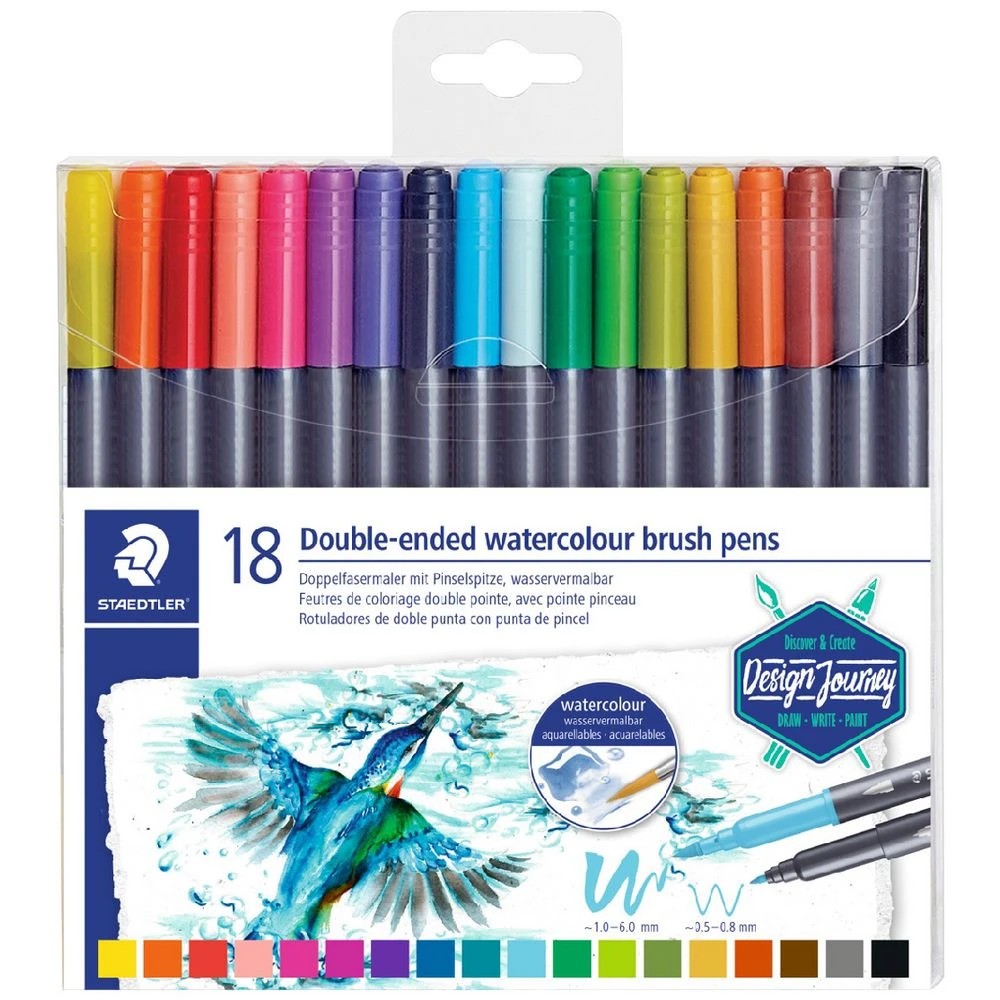1 Staedtler Marsgraphic Duo Watercolour Brush Pens 18 Pack, 1 of 1