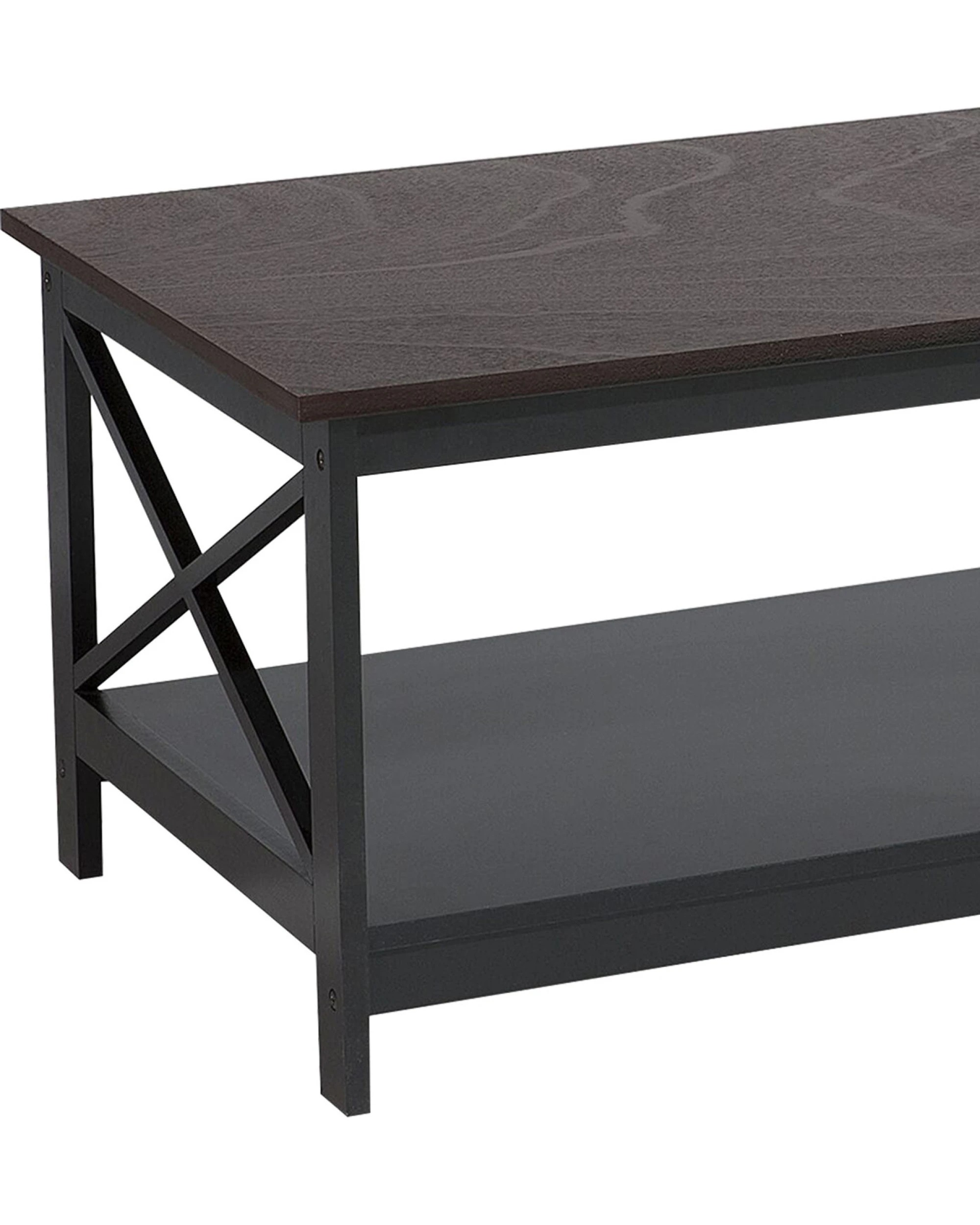 4 Sarantino Irene Black Cross Coffee Table, 4 of 9