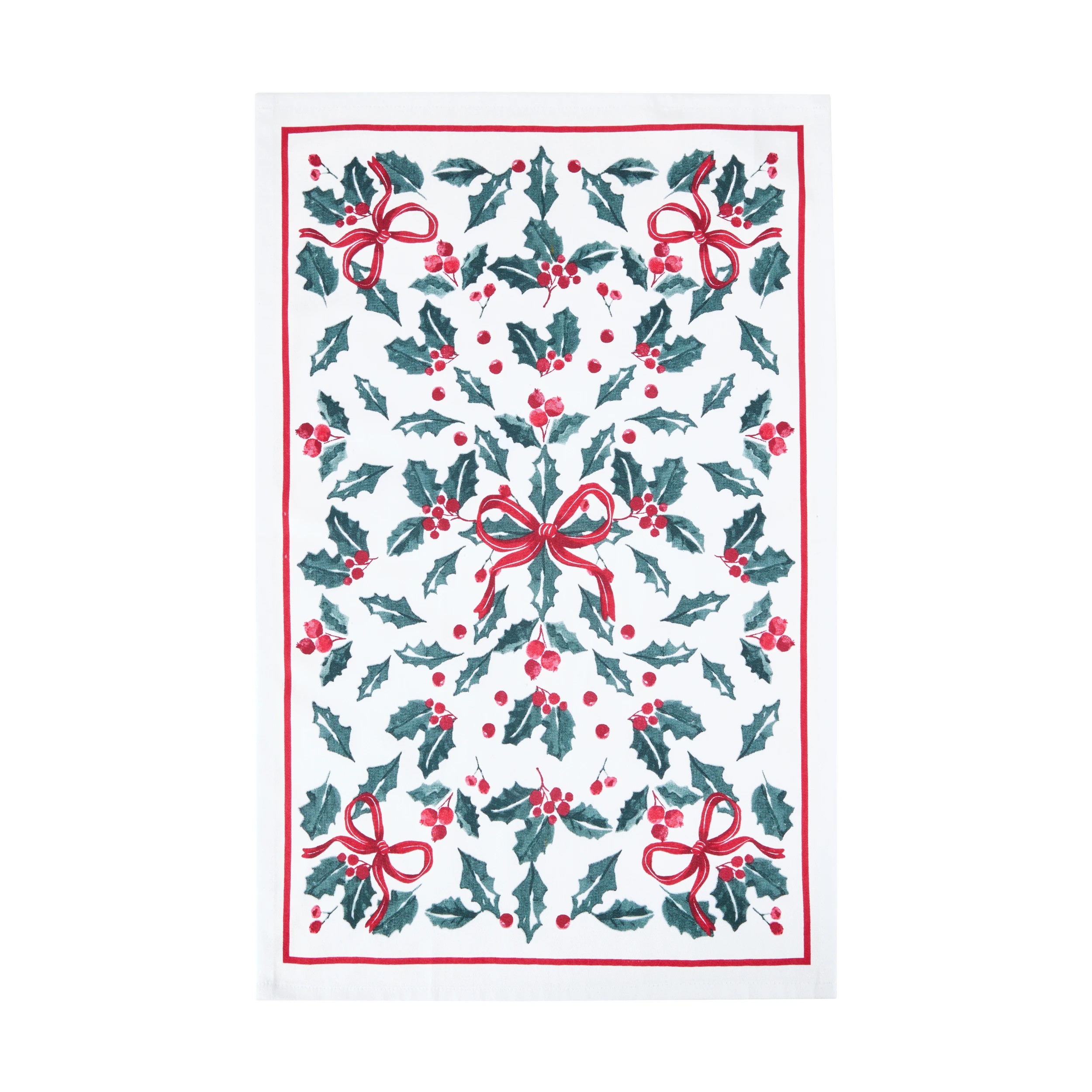 3 3 Pack Holly Bow Tea Towels, 3 of 6