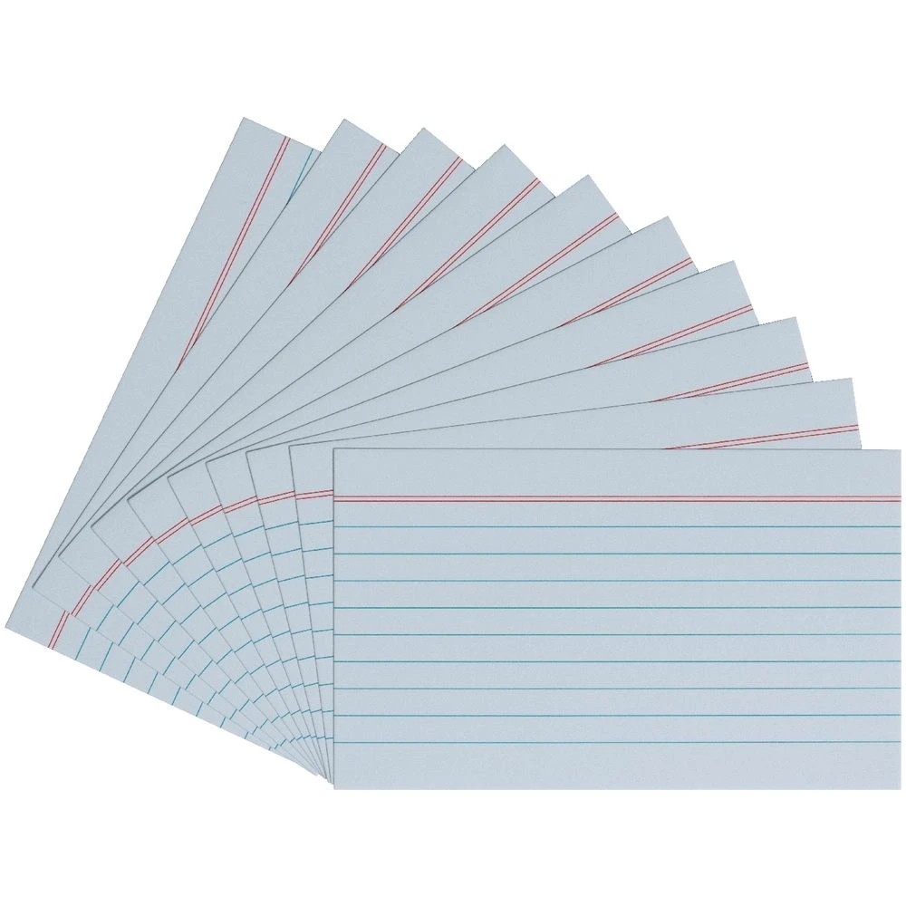 2 Studymate Study Cards Ruled 127 x 76mm Blue 25 Pack, 2 of 2