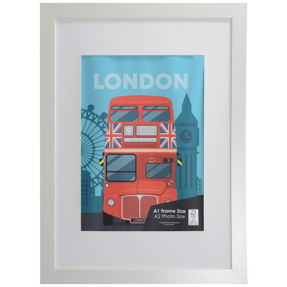 1 Cosmopolitan A1 with A2 Opening Poster Frame White, 1 of 4