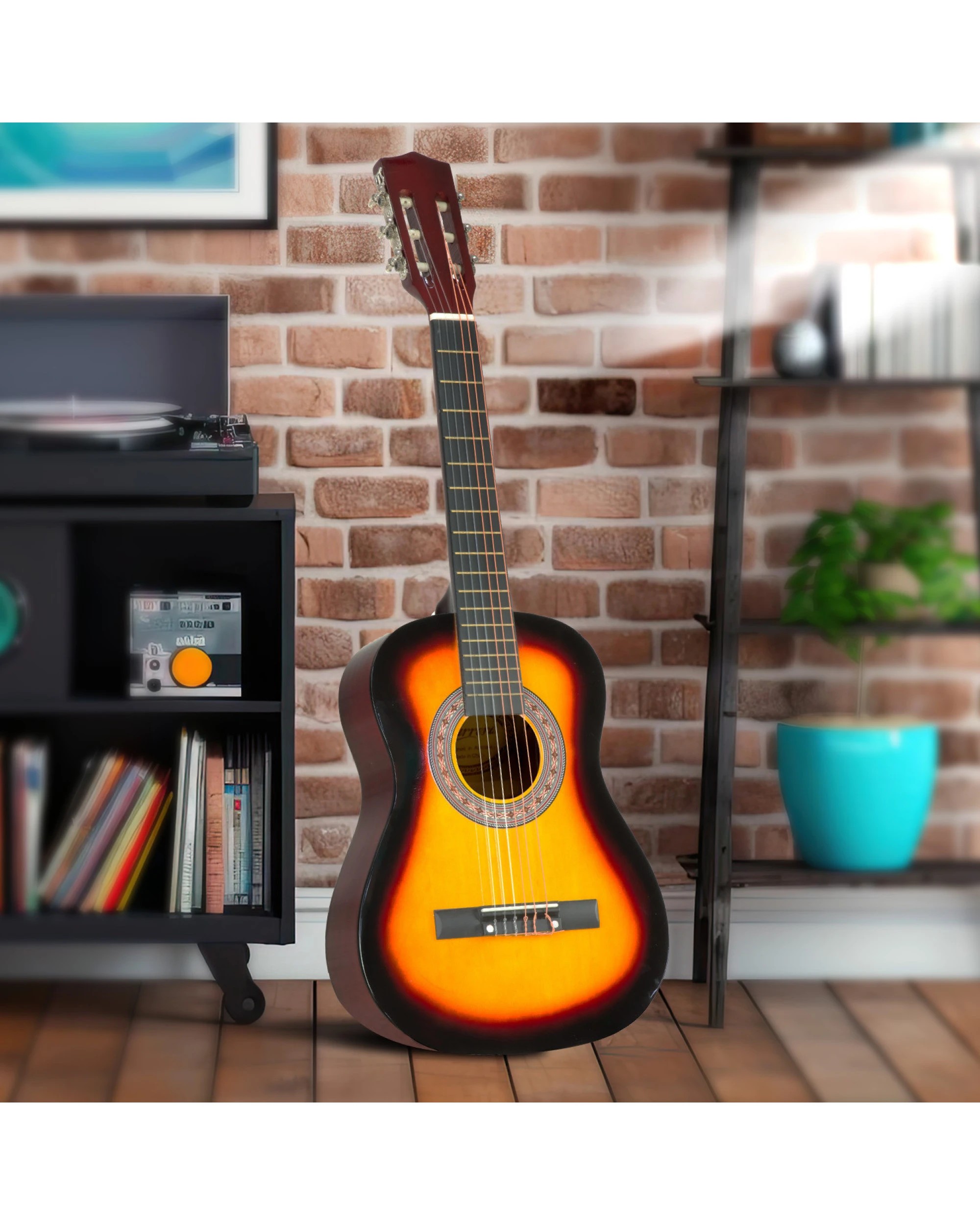 4 Karrera 34in Acoustic Childrens Guitar in Sunburst, 4 of 4
