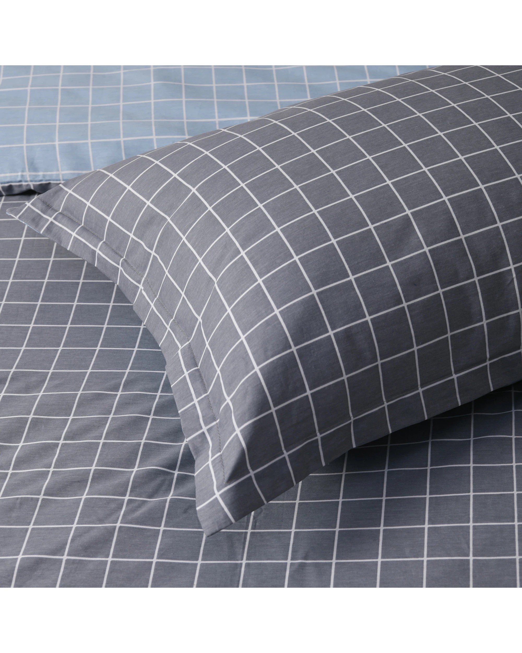 5 Dreamaker Luca 100% Cotton Reversible Quilt Cover Set - King Bed - Grey, 5 of 8